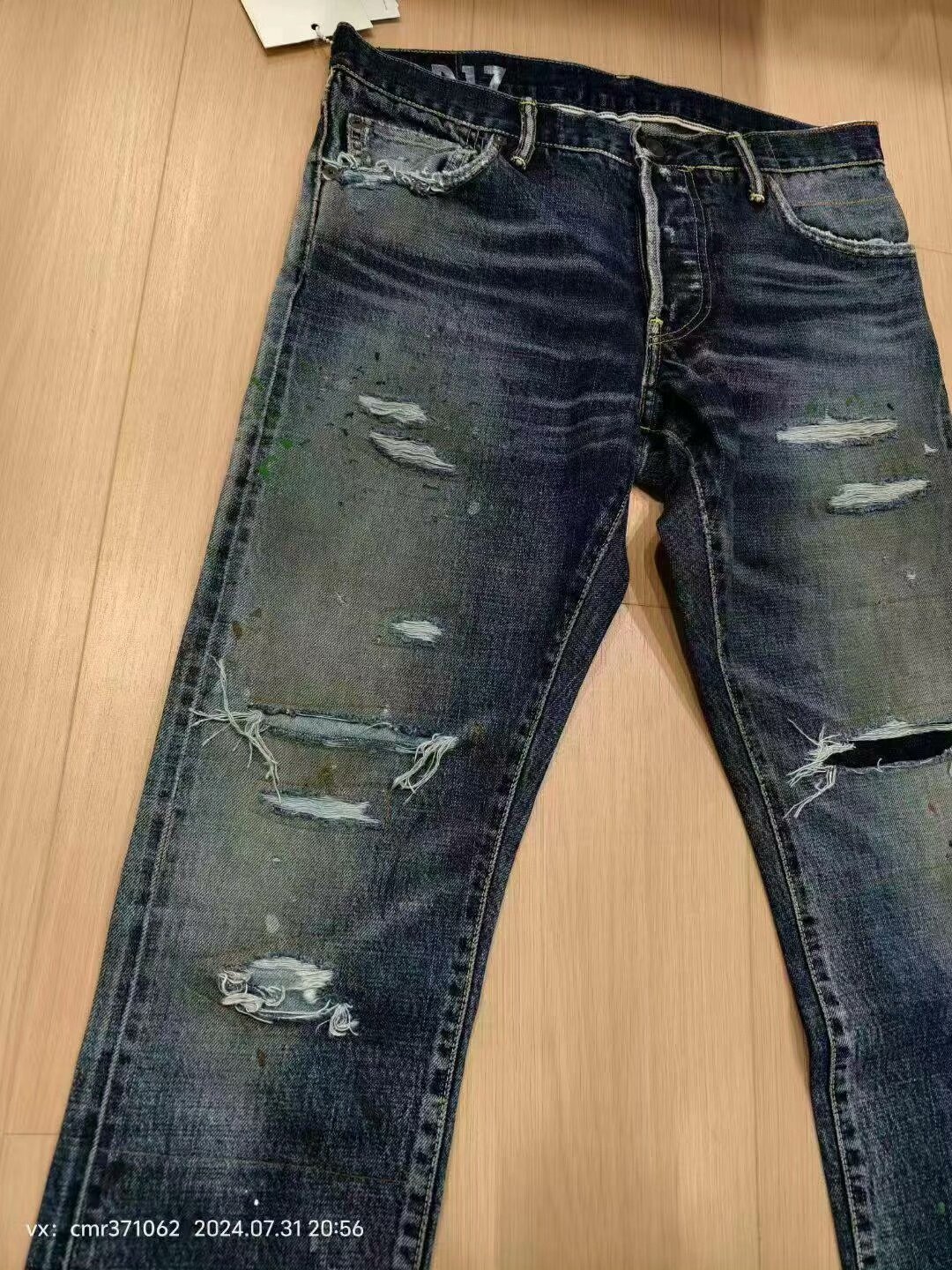 visvim 19ss Spot 10 D17 Distressed Jeans — detail
