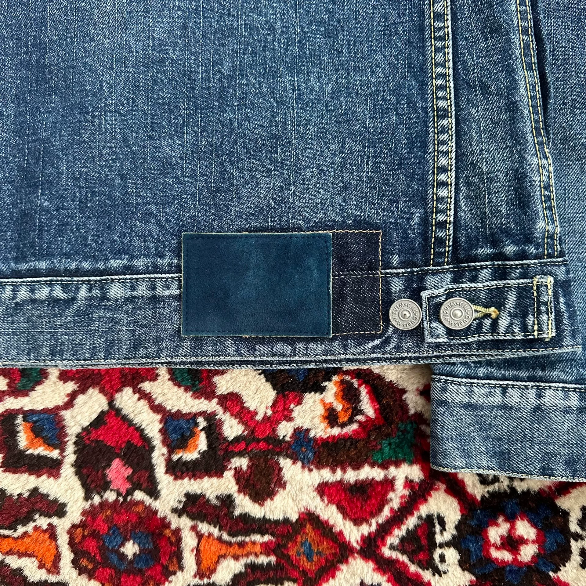 visvim 21AW 101 DMGD-1001 Denim Jacket — label