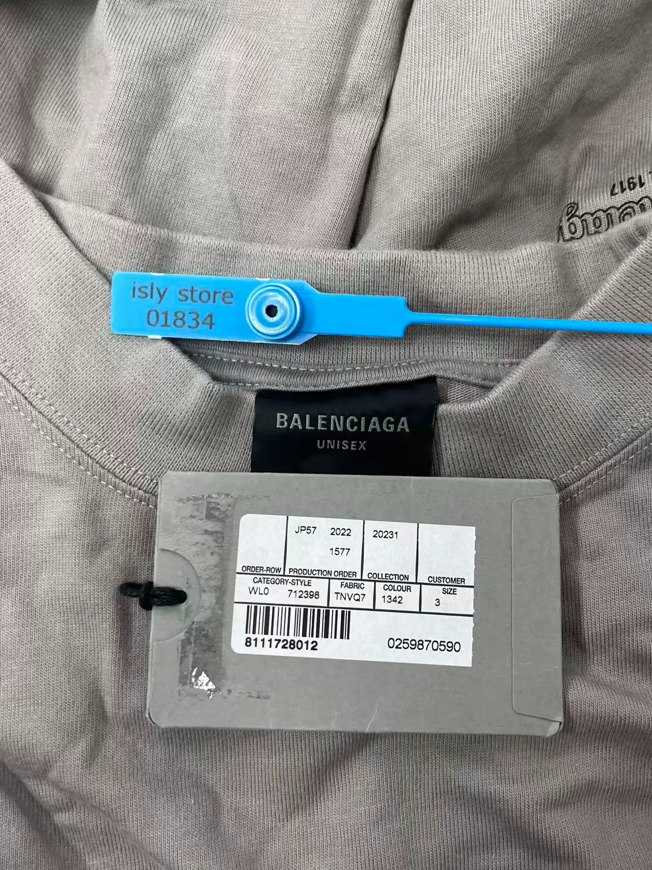 Balenciaga Logo Loose Crew Neck T-Shirt — label