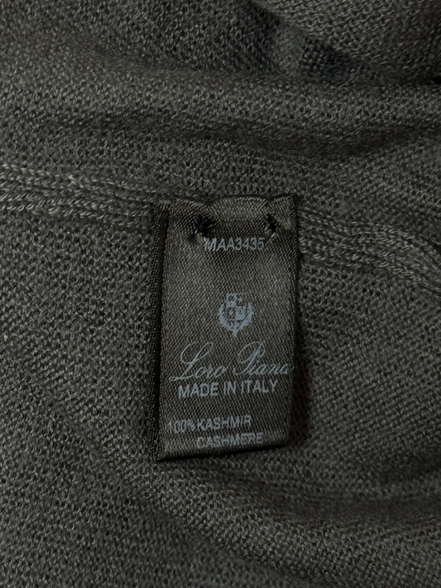 Loro Piana Brown-Gray Cashmere Turtleneck — label