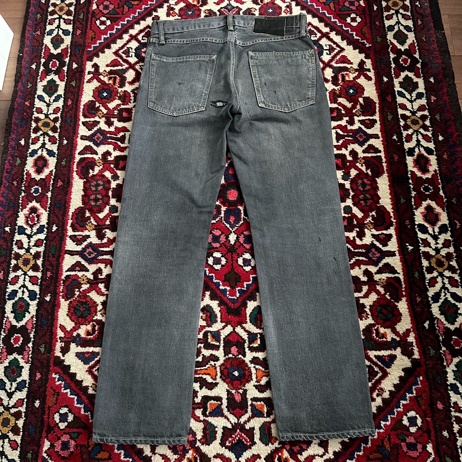 visvim 14aw 09d5 Black Washed Jeans — front