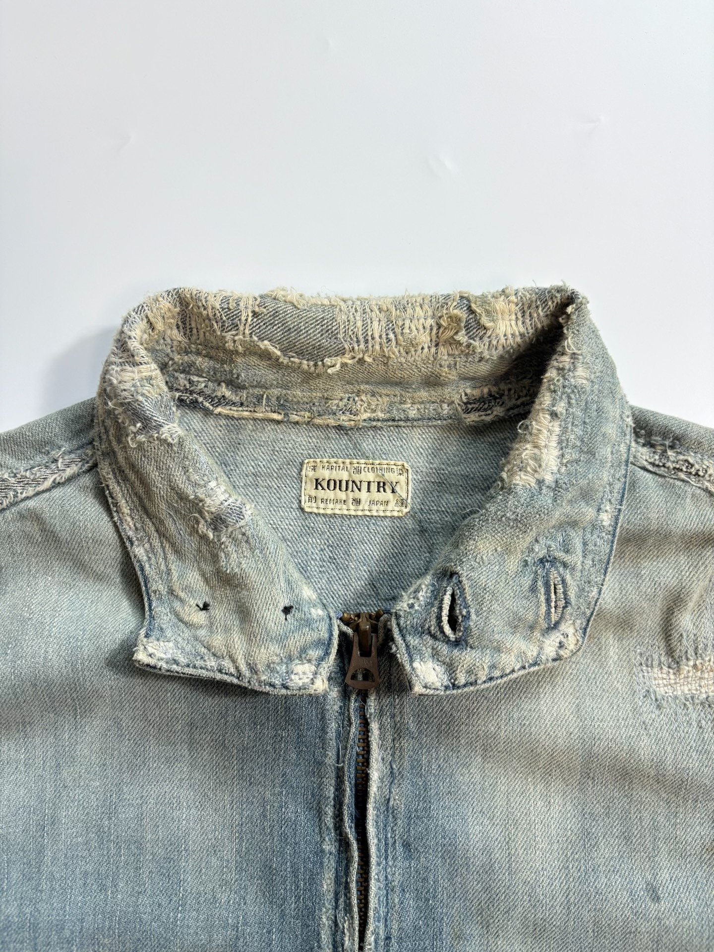 KAPITAL BORO Distressed Denim Jacket — back