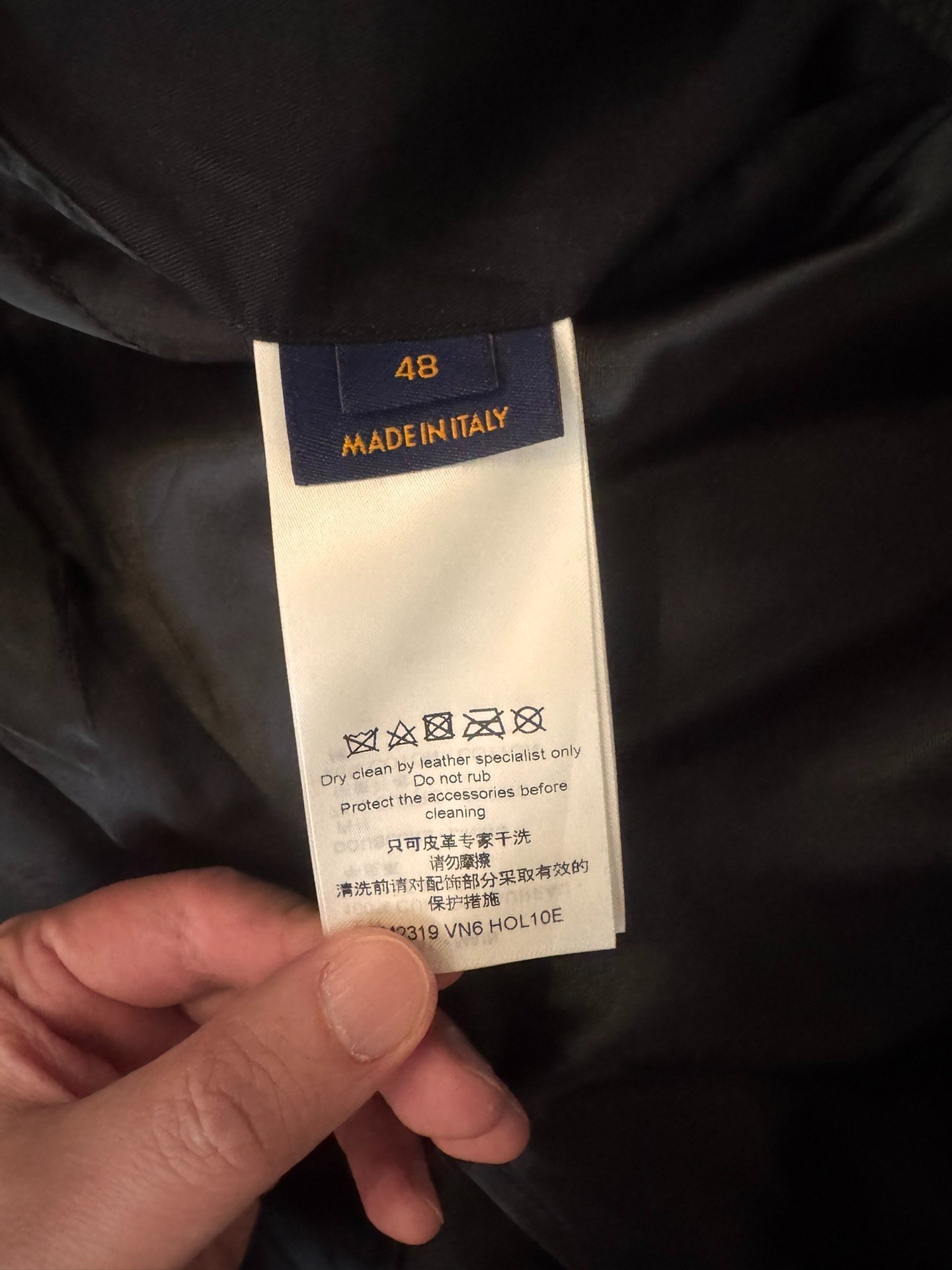 Louis Vuitton Embroidered Motorcycle Leather Jacket — label
