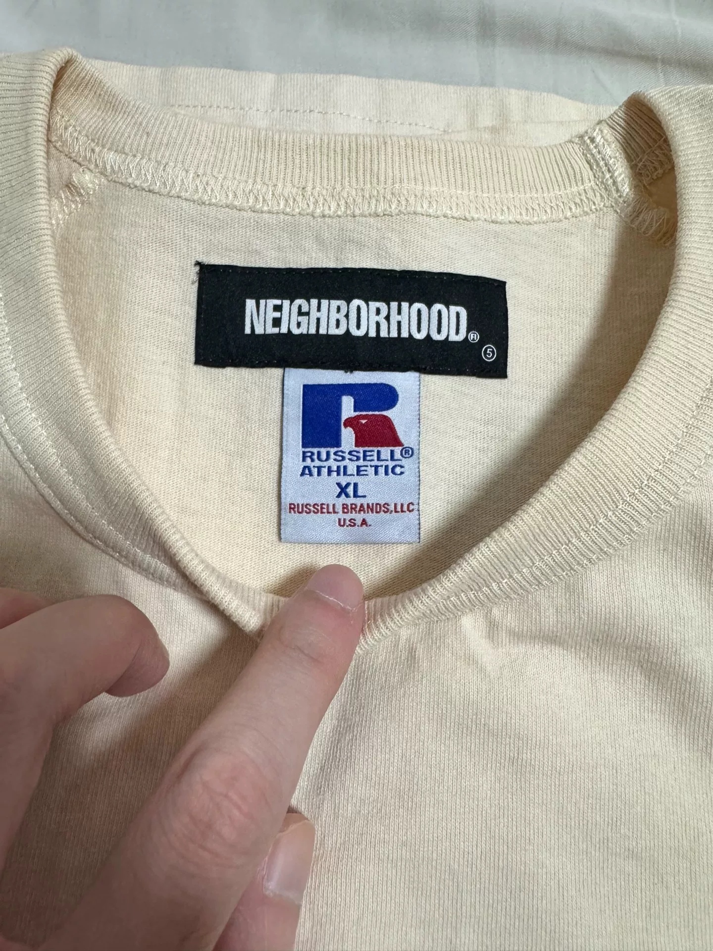 Neighborhood Russell 22ss Collab Short-Sleeve Tee — detail