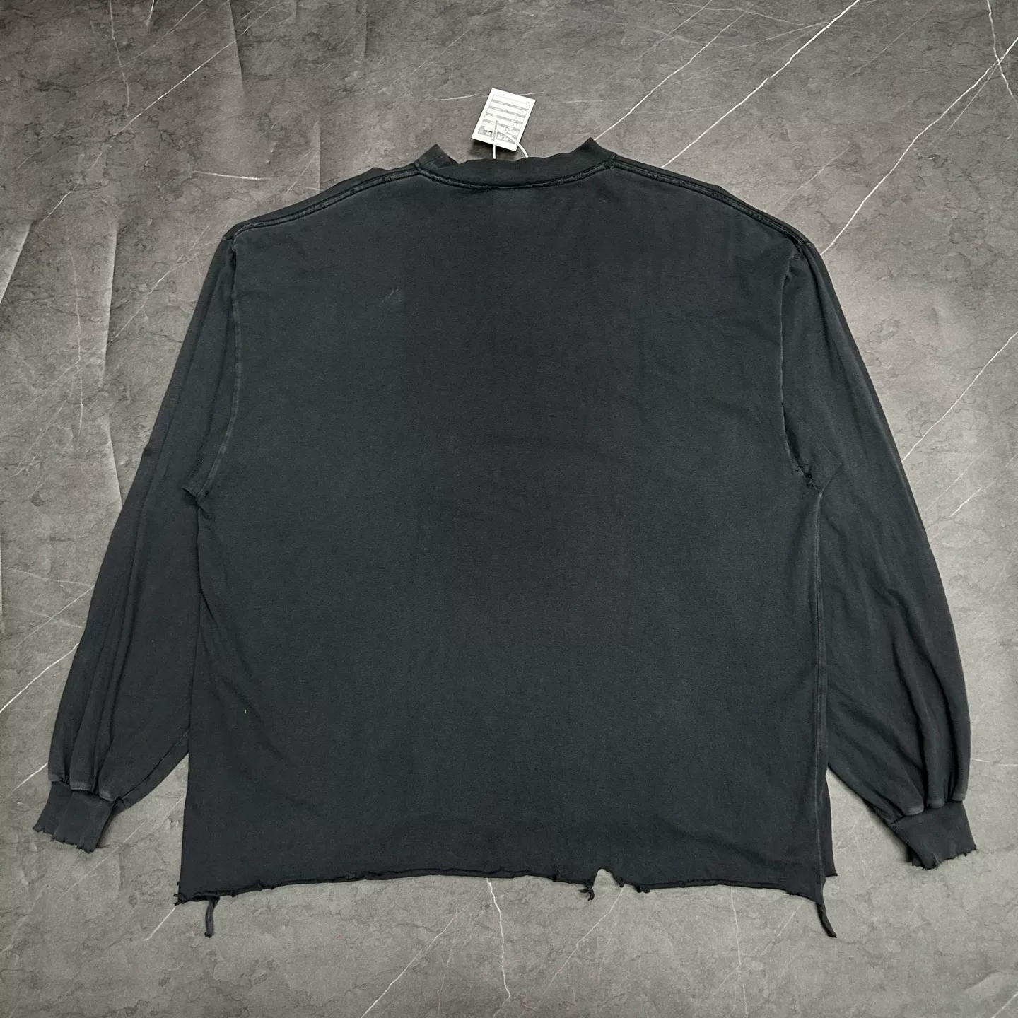 Balenciaga 25 Distressed Logo Long-Sleeve Top — detail