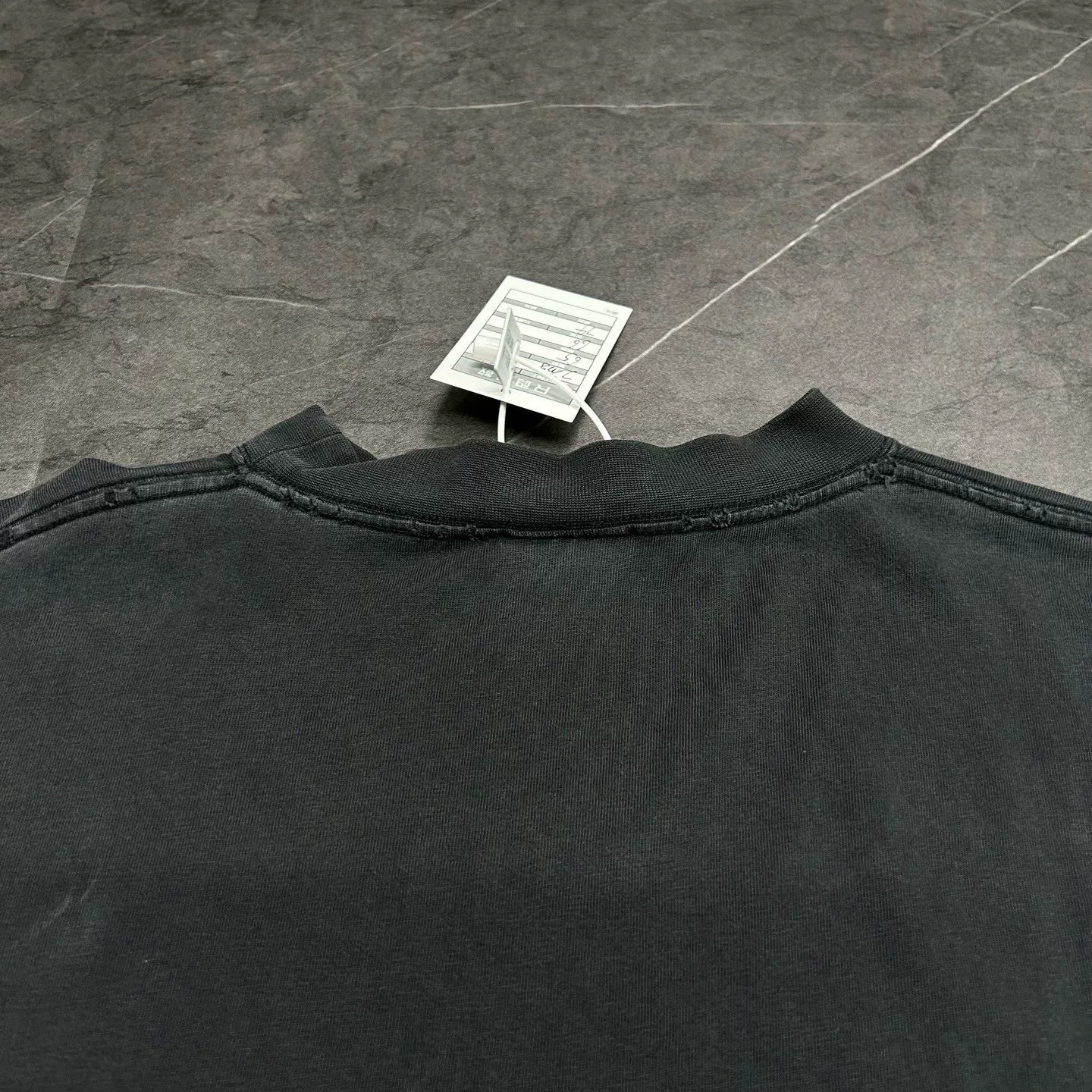 Balenciaga 25 Distressed Logo Long-Sleeve Top — label