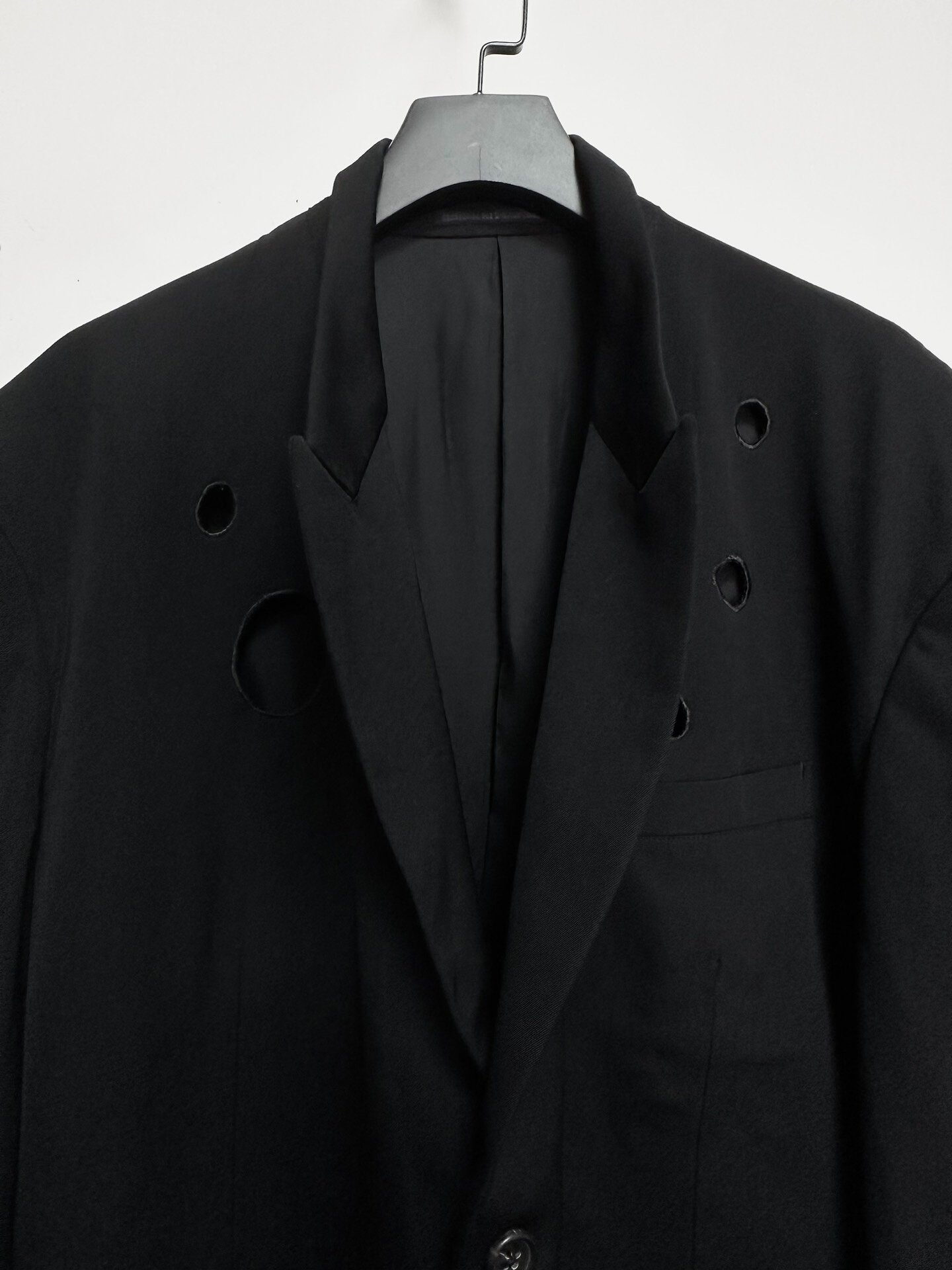 Yohji Yamamoto 92SS Black Laser Cut Coat — back