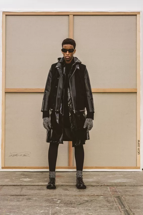 Undercover 21AW Leather Motorcycle Jacket — detail