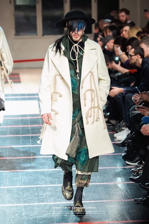 Yohji Yamamoto 14AW Green Peony Shirt — back