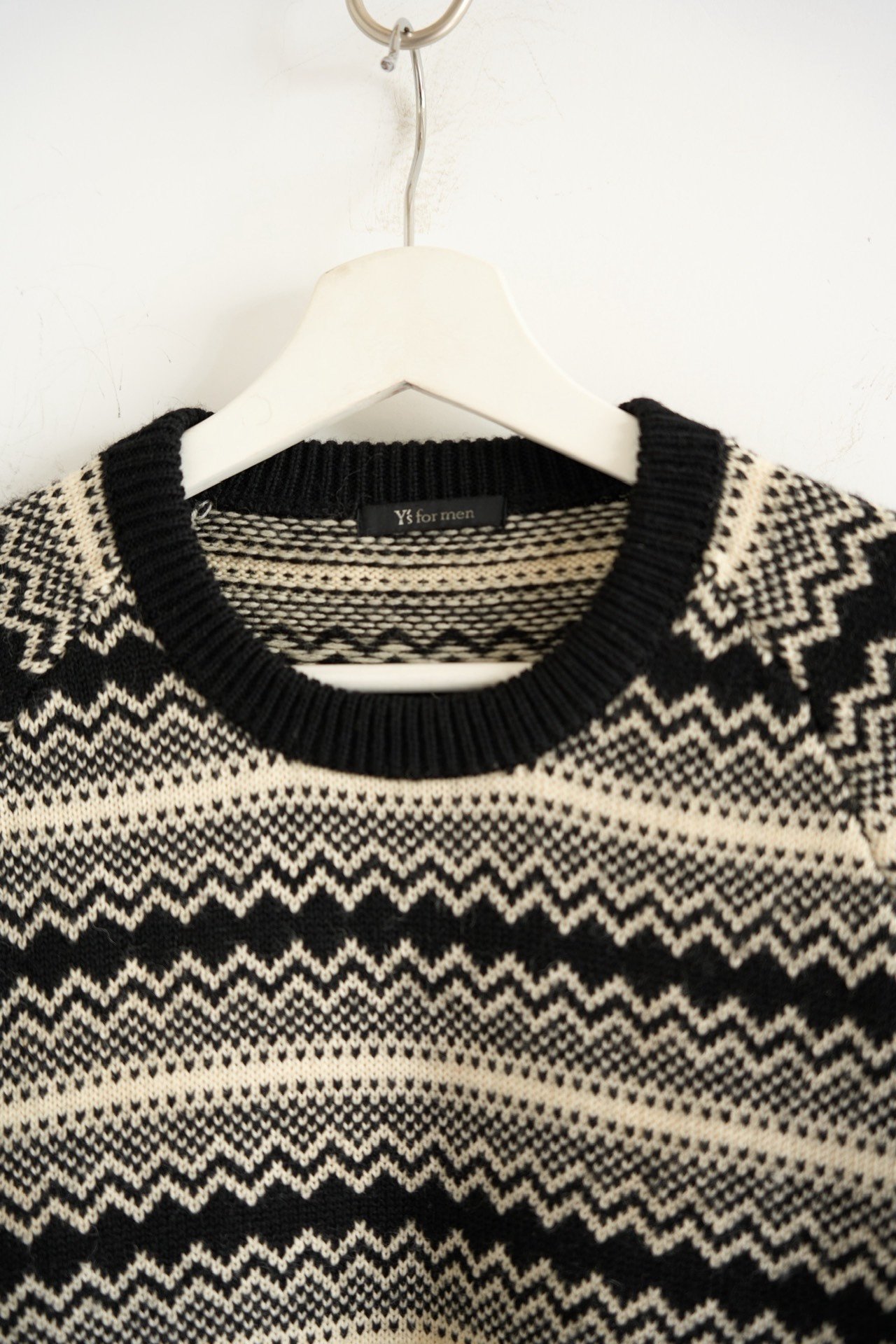 Yohji Yamamoto 90s Fair Isle Sweater — detail