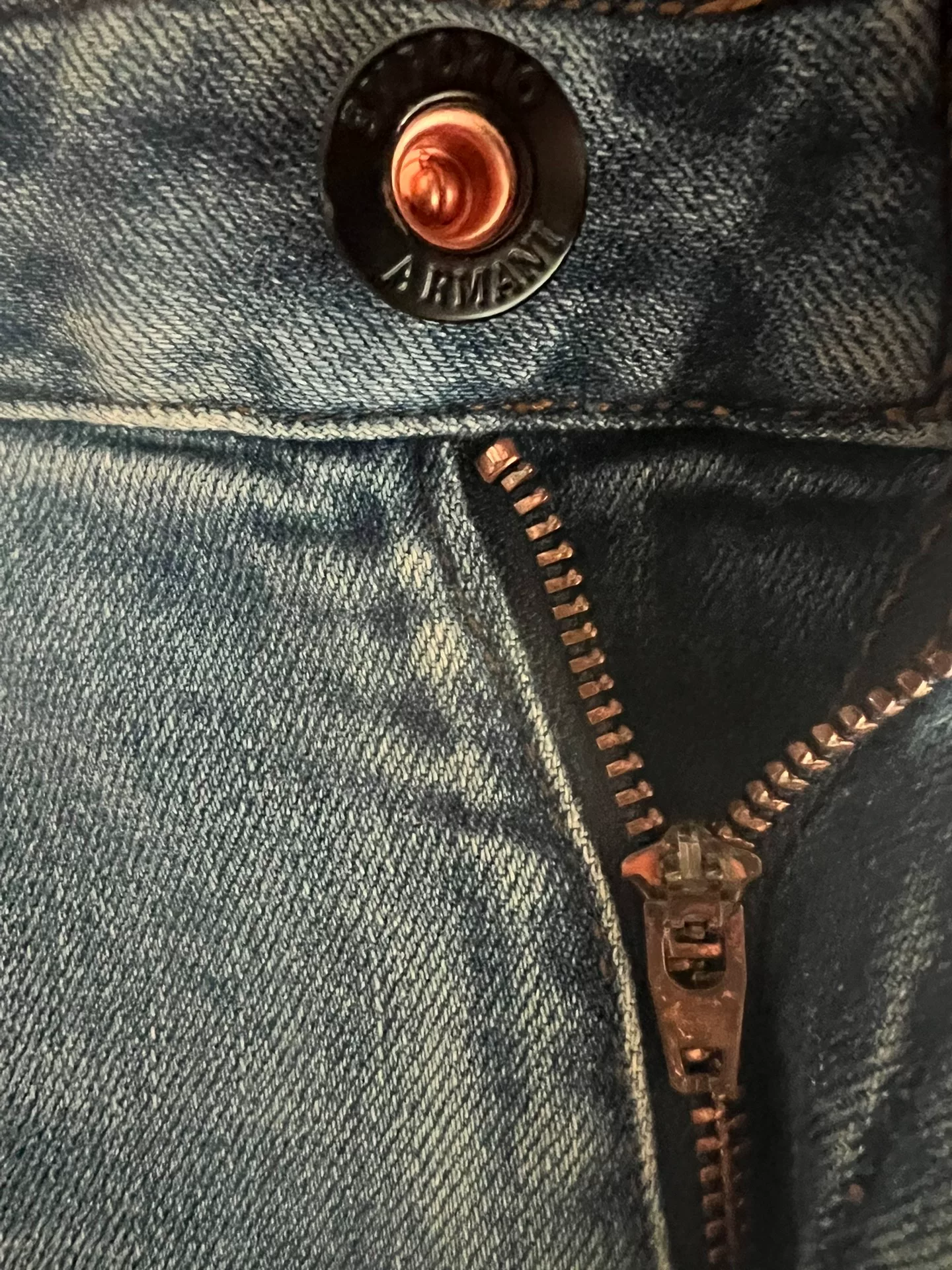 Emporio Armani Washed Aged Jeans — label