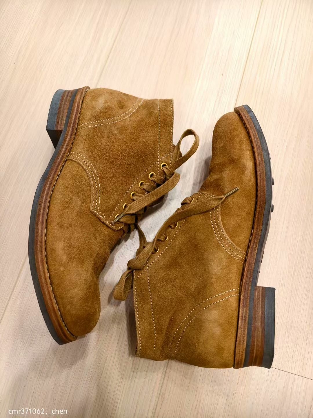 visvim 17AW Brigadier Mid-Folk Veg Suede Boots — label