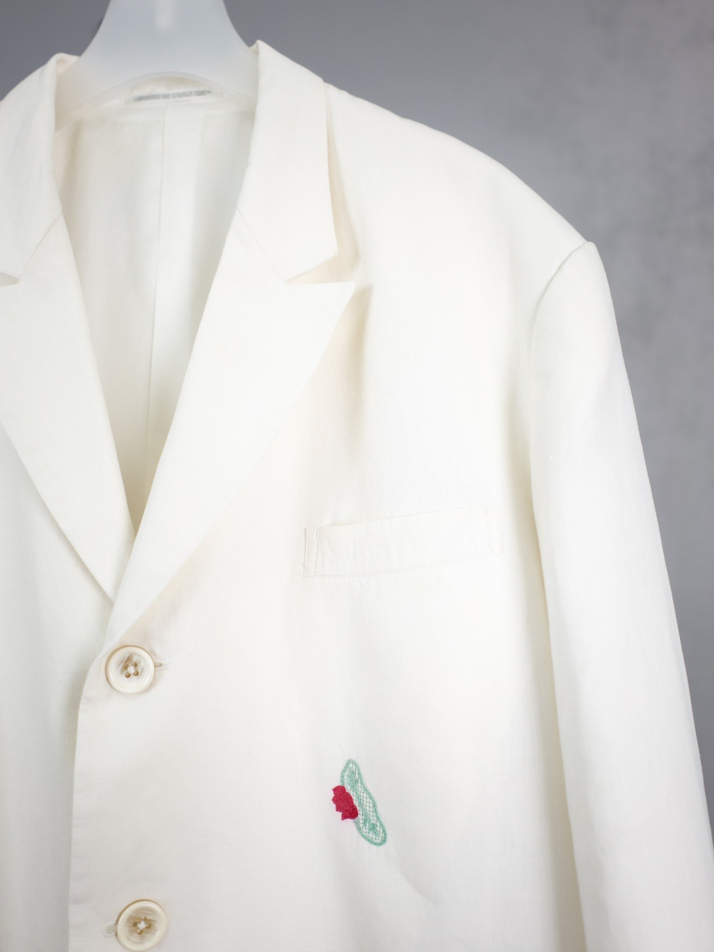 Yohji Yamamoto 98SS Floral Linen Blazer — detail