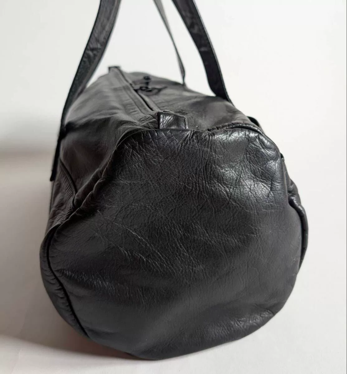 PORTER Boston Narrow Leather Travel Bag — label