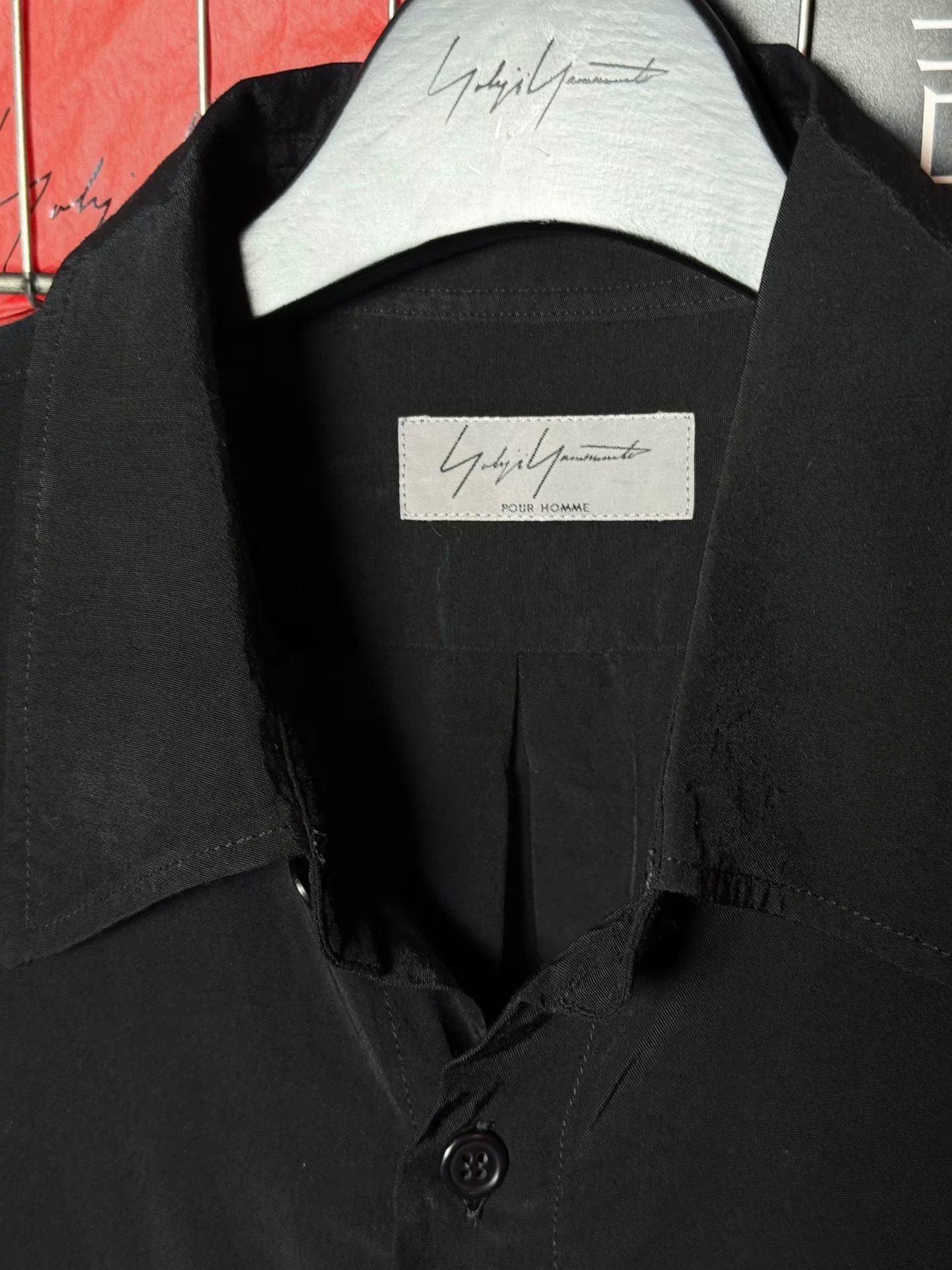 Yohji Yamamoto 10AW Blue Floral Shirt — label