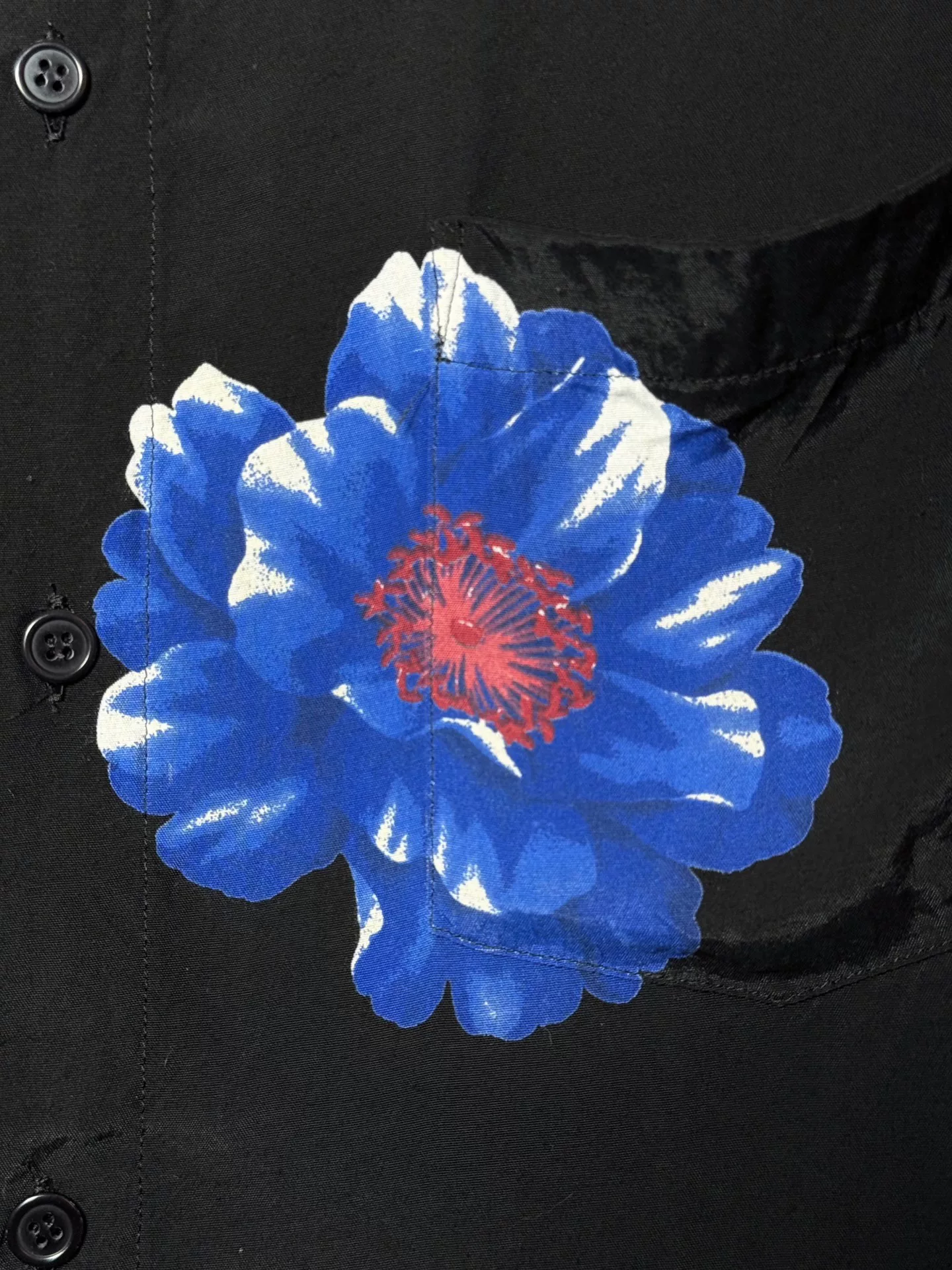 Yohji Yamamoto 10AW Blue Floral Shirt — back