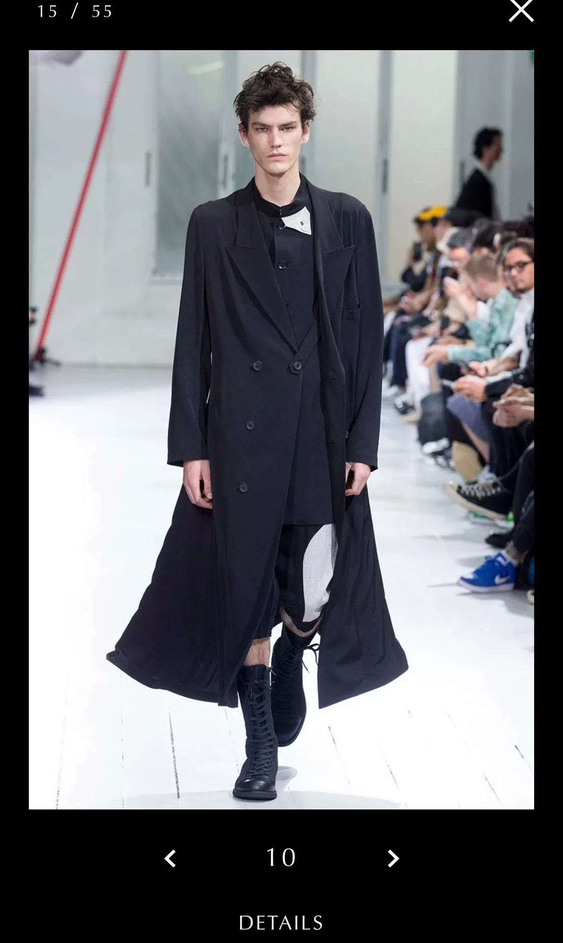 Yohji Yamamoto Black Double-Breasted Coat — label