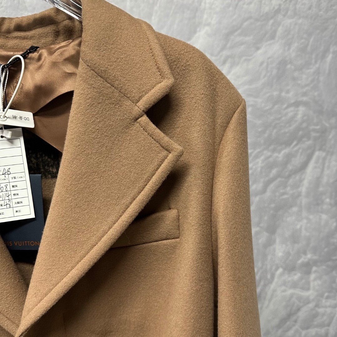 Louis Vuitton Camel Wool Belted Coat — back