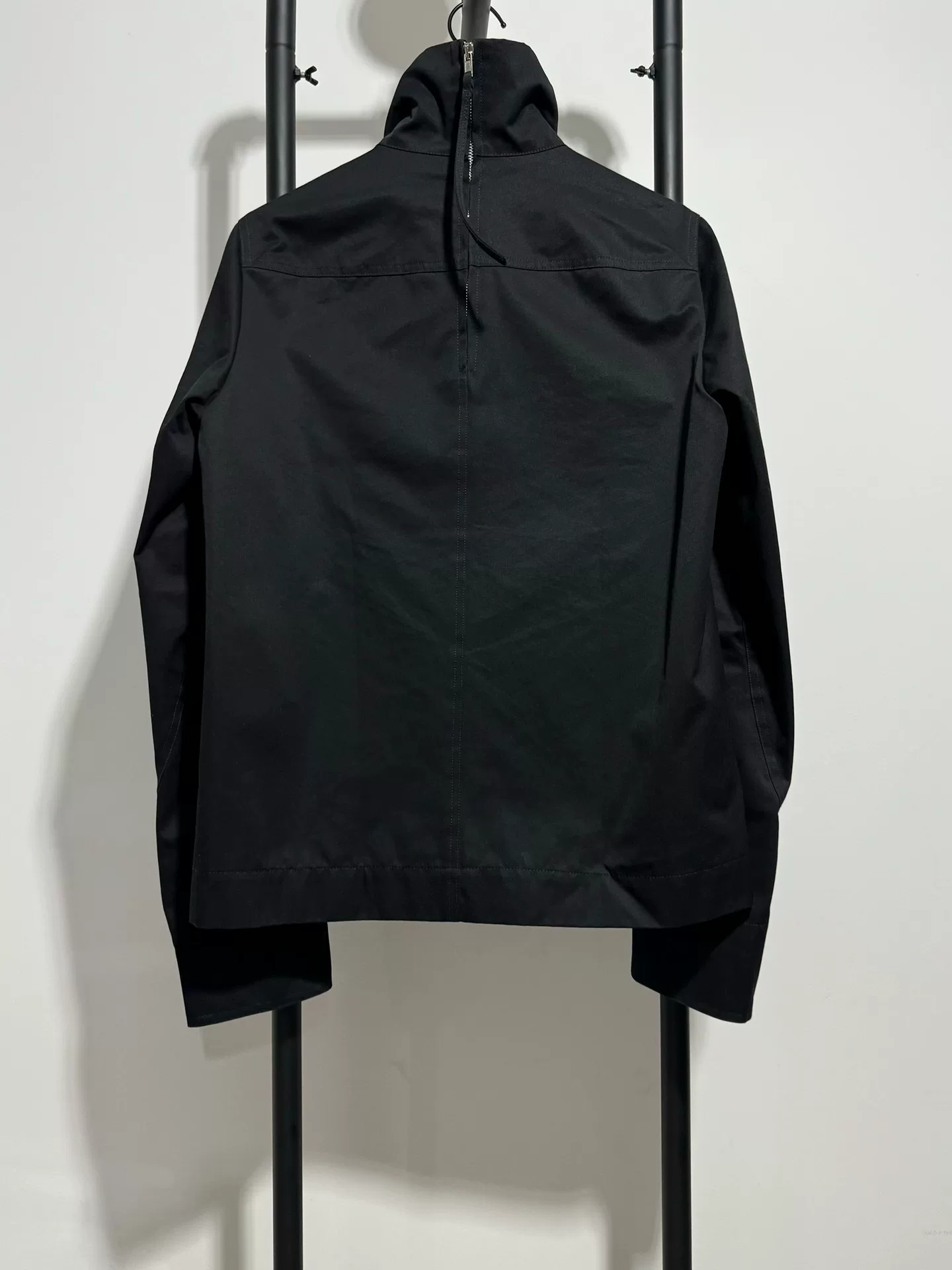 Rick Owens Black High Collar Jacket — front