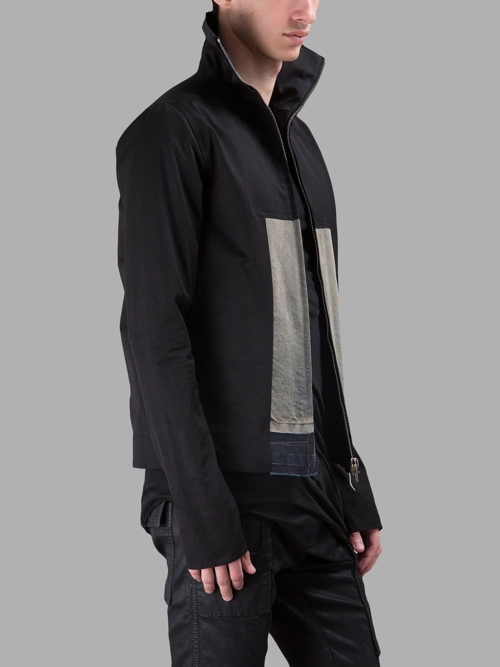 Rick Owens Black High Collar Jacket — label