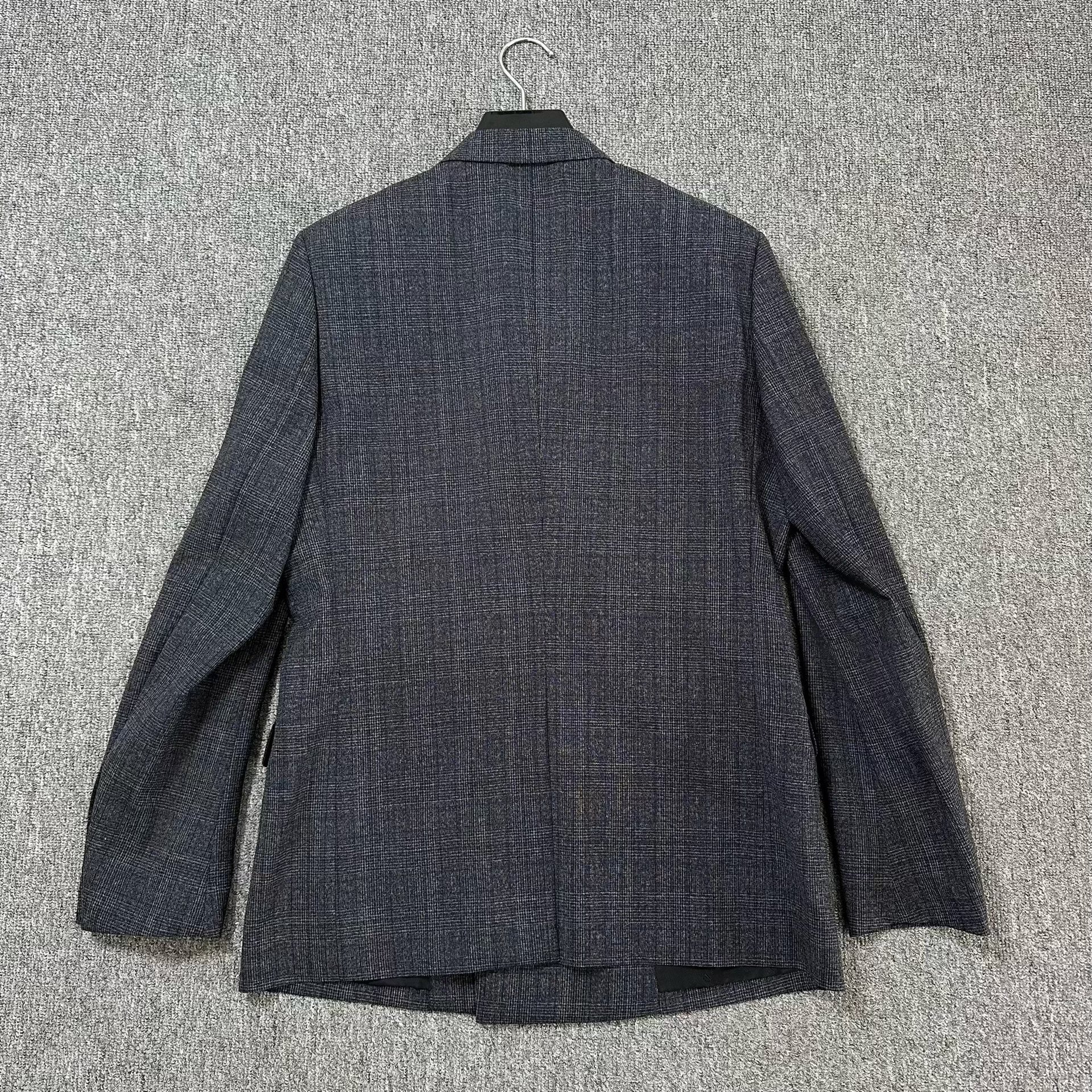 Dior Men Gray Plaid Wool Suit — back