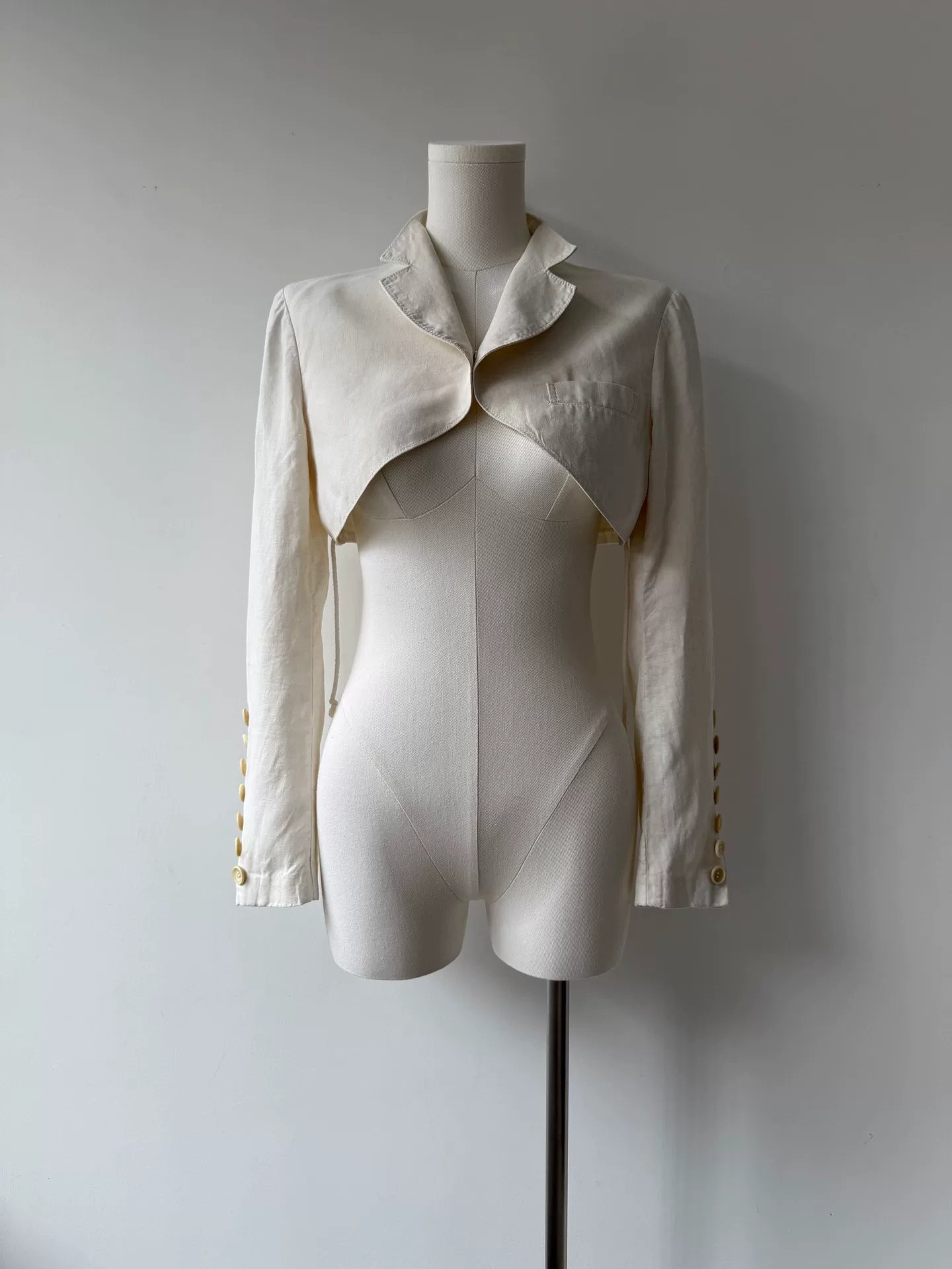 Yohji Yamamoto Y's 15AW Linen Jacket — detail