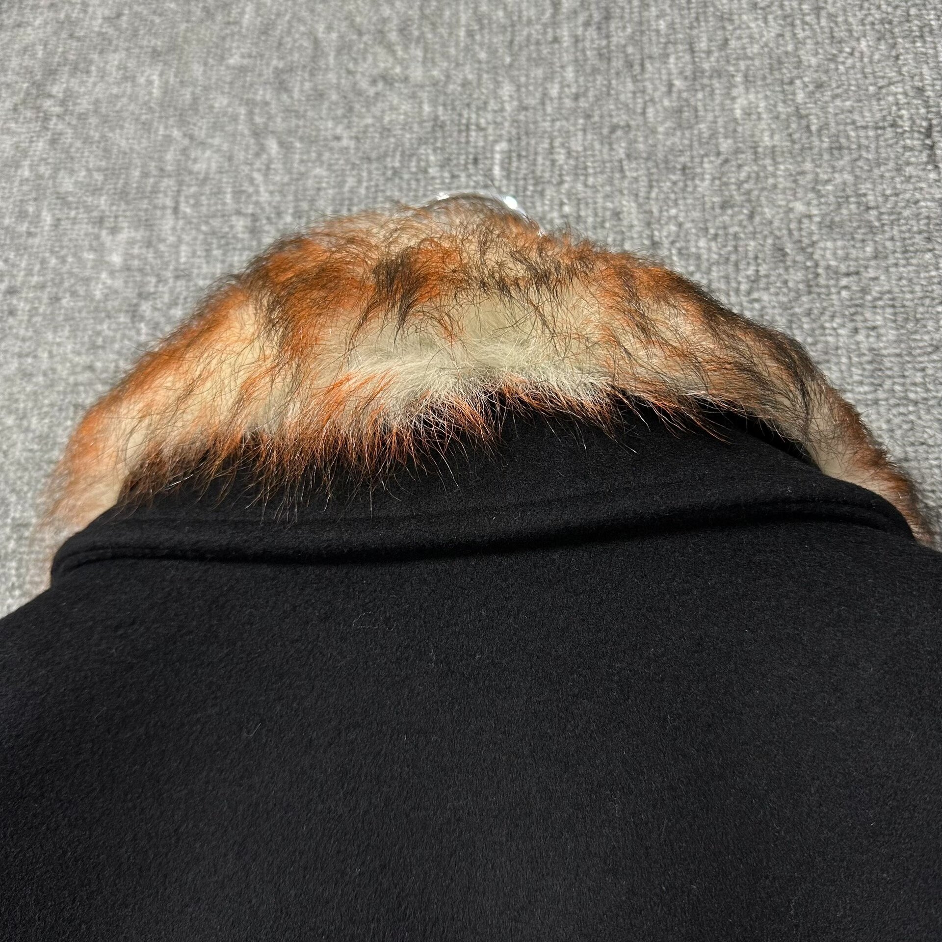 Dior Black Fur Collar Wool Jacket — label