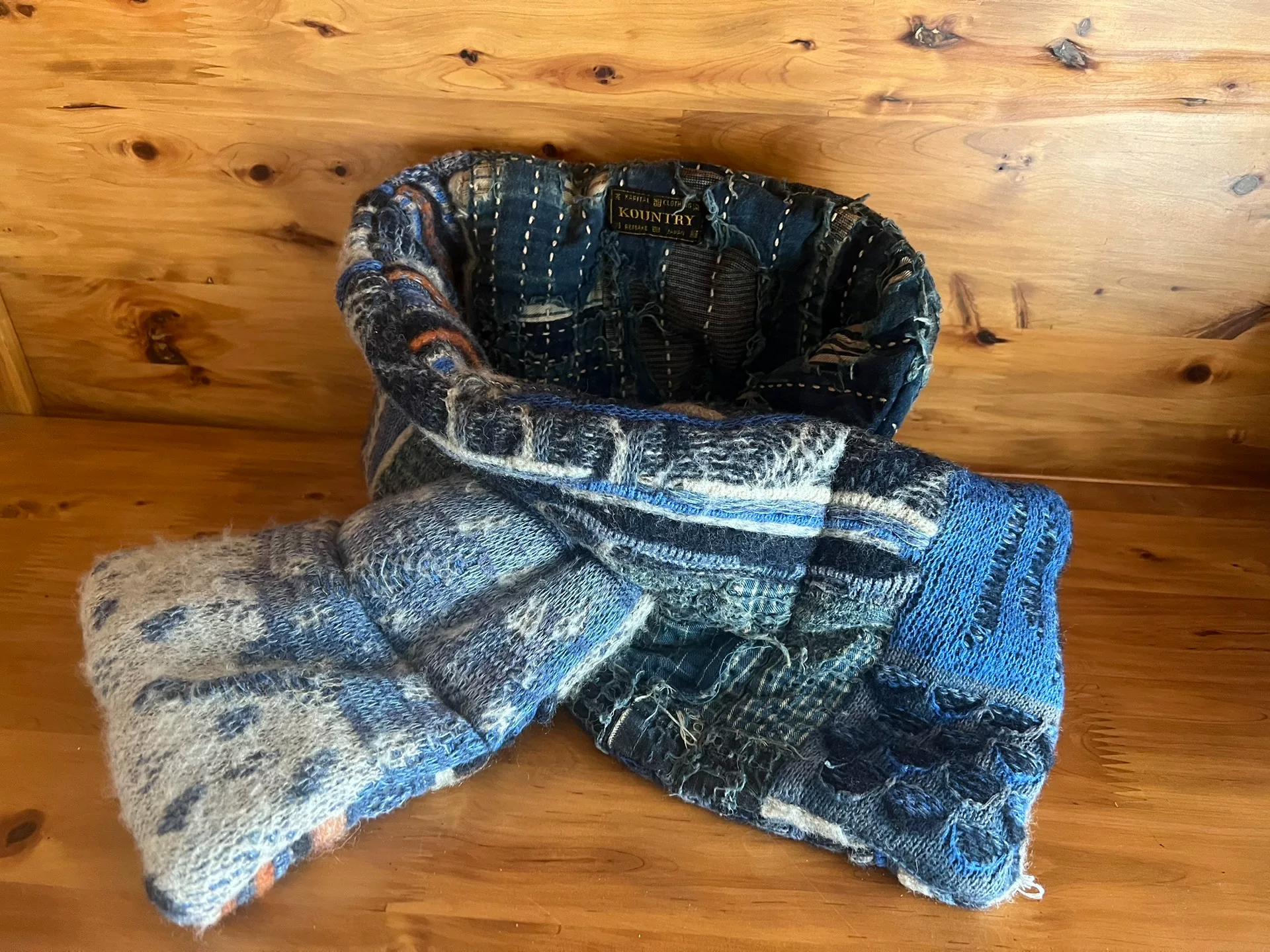 Kapital Japan Anti-War Patchwork Scarf — label