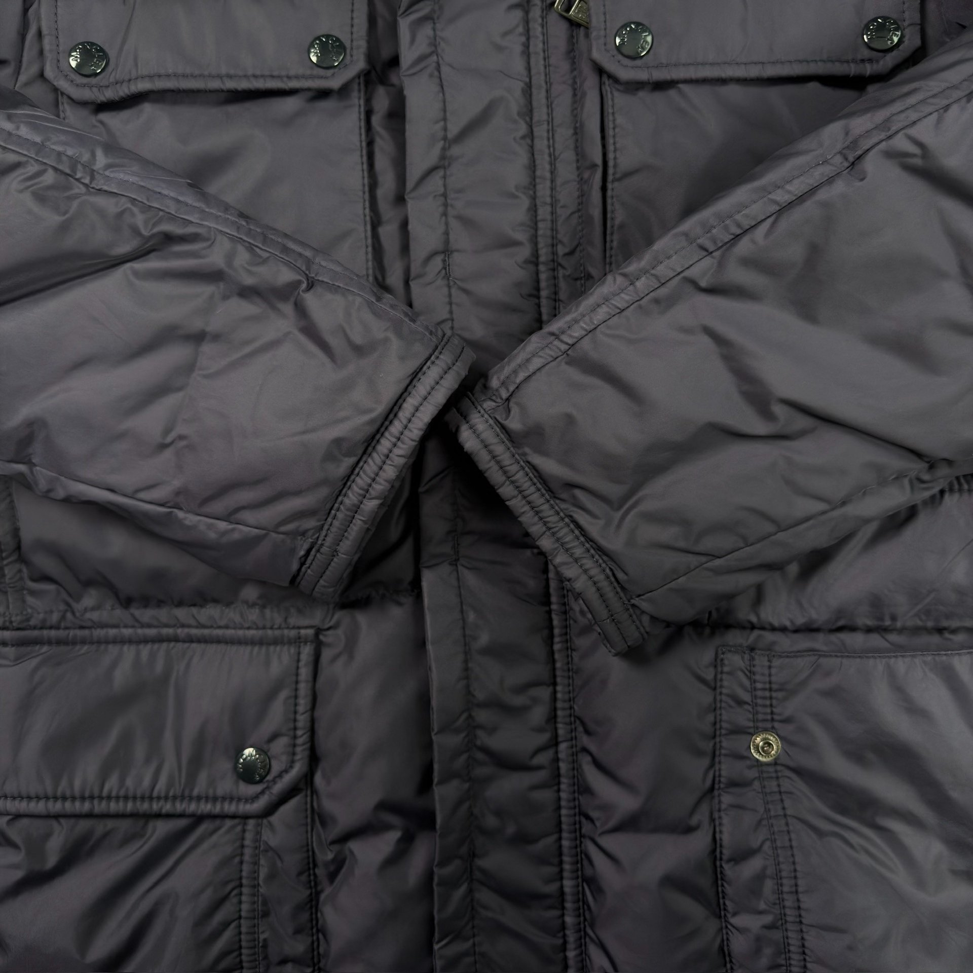 Moncler Dark Blue Multi-Pocket Down Jacket — back