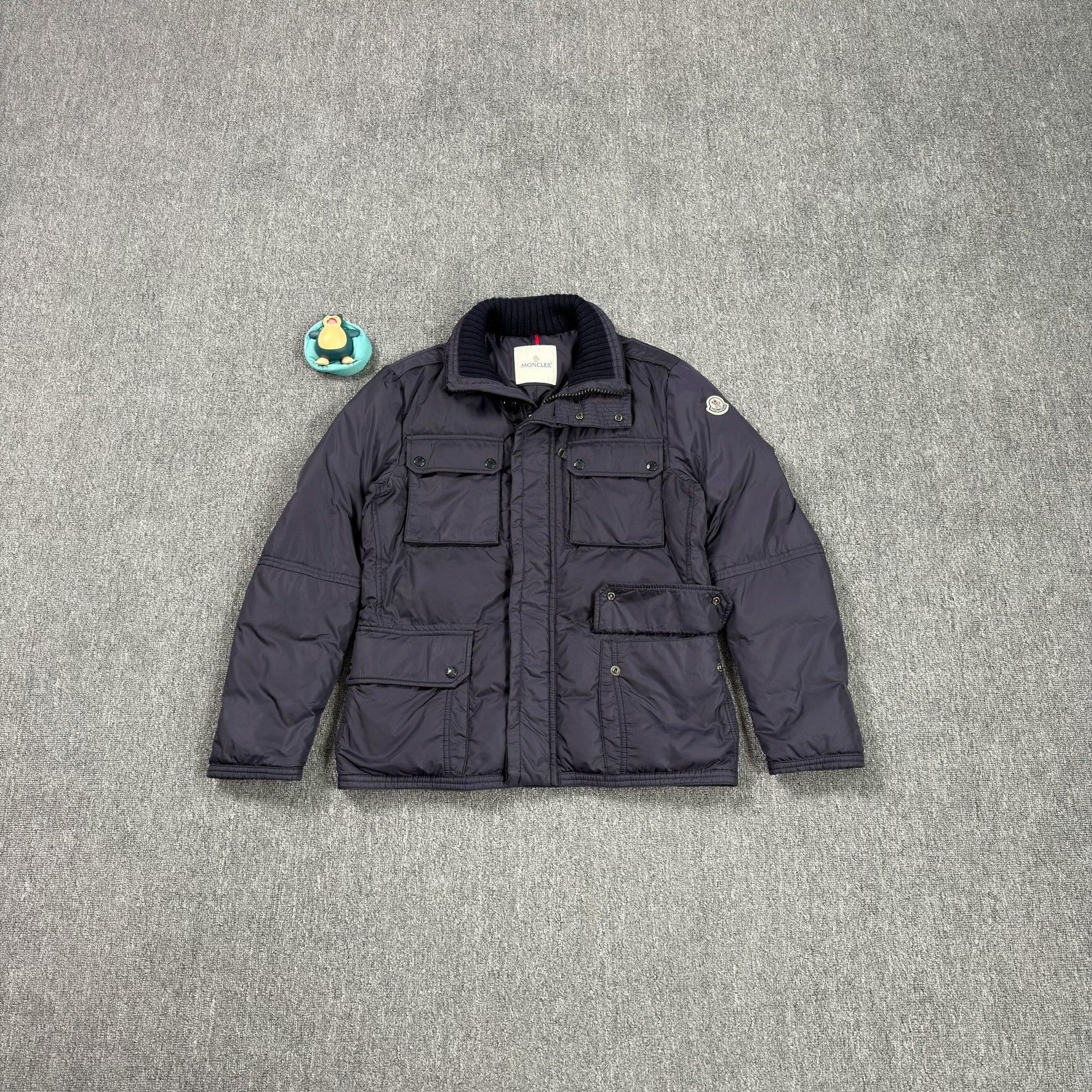 Moncler Dark Blue Multi-Pocket Down Jacket