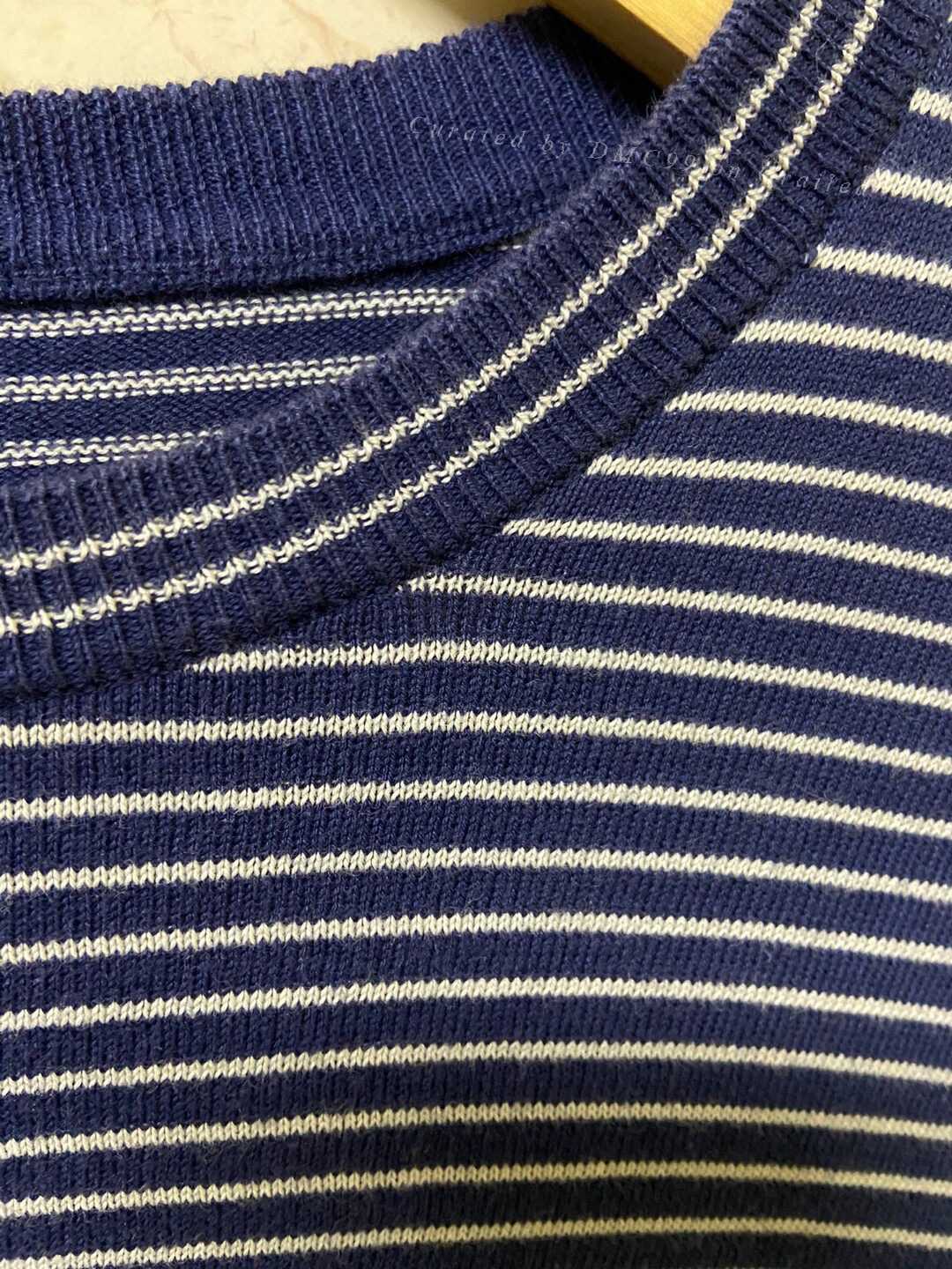 uniform experiment striped border crew sweater — back
