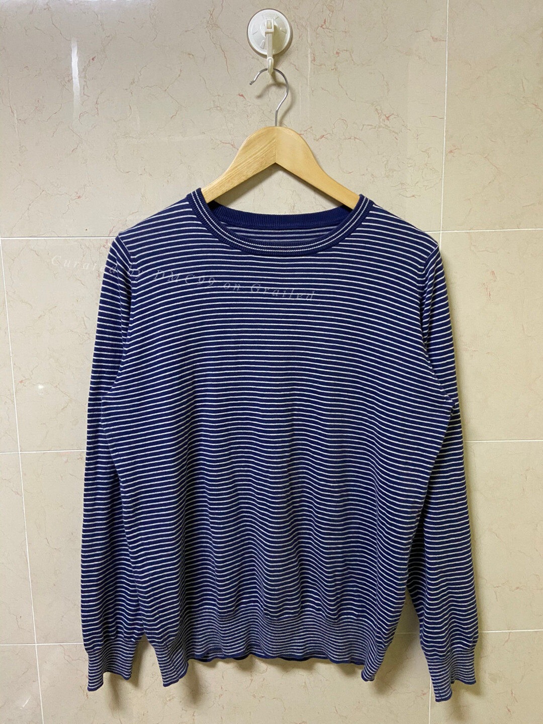 uniform experiment striped border crew sweater