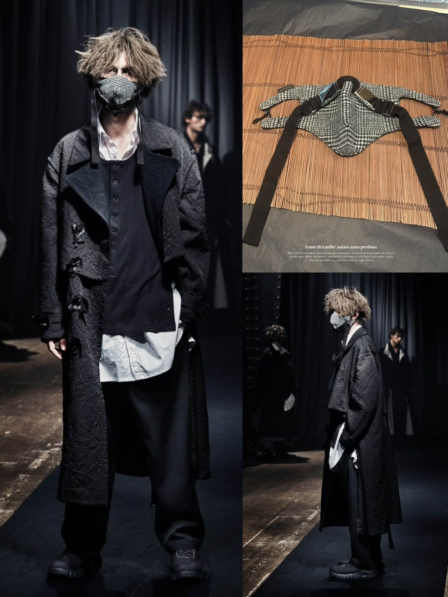 Yohji Yamamoto 21AW Checkered Wool Mask