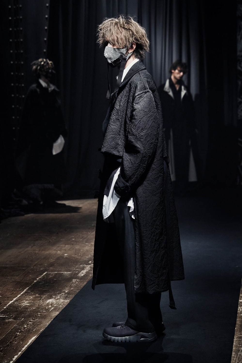 Yohji Yamamoto 21AW Checkered Wool Mask — label