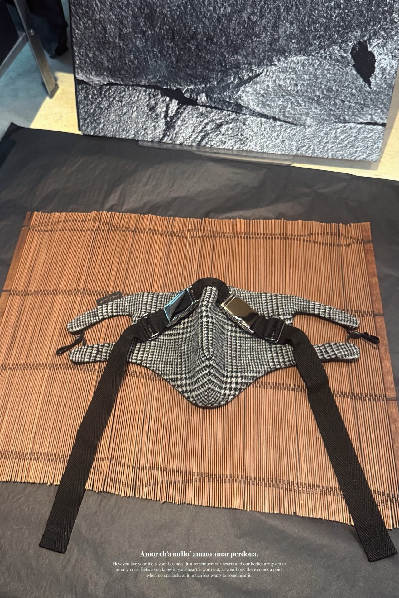 Yohji Yamamoto 21AW Checkered Wool Mask — front
