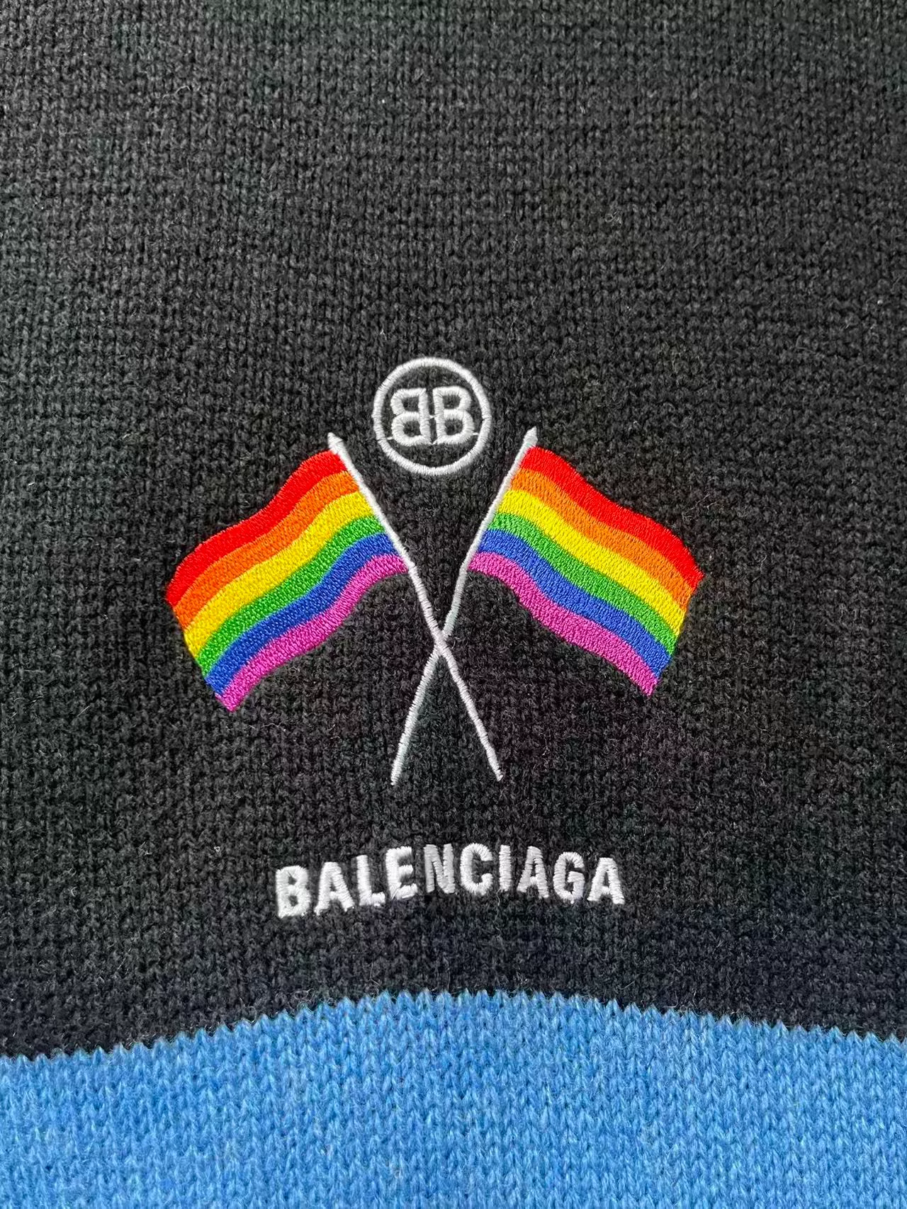 Balenciaga Spliced Turtleneck Sweater — detail