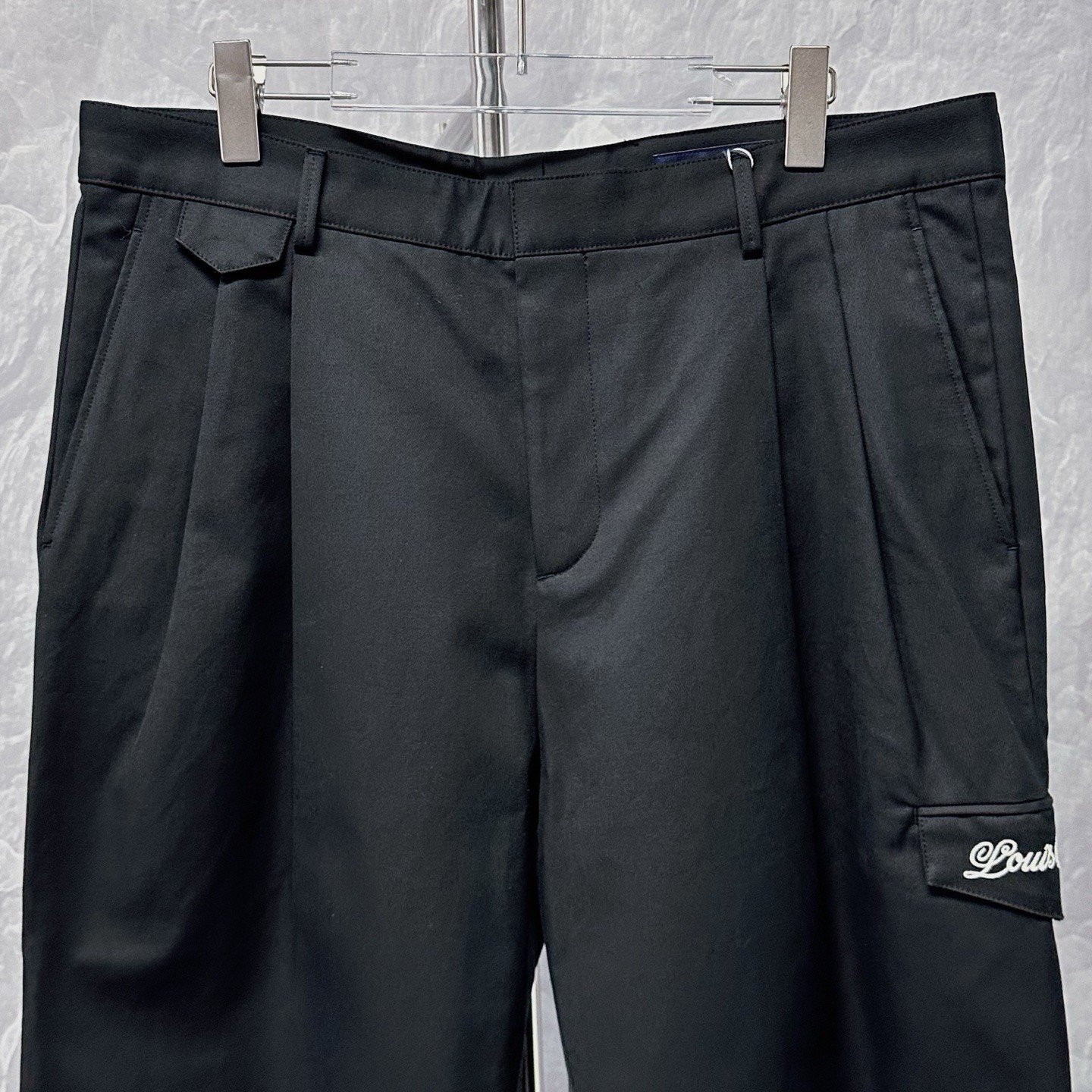 Louis Vuitton FW25 Crystal Logo Denim Pants — front