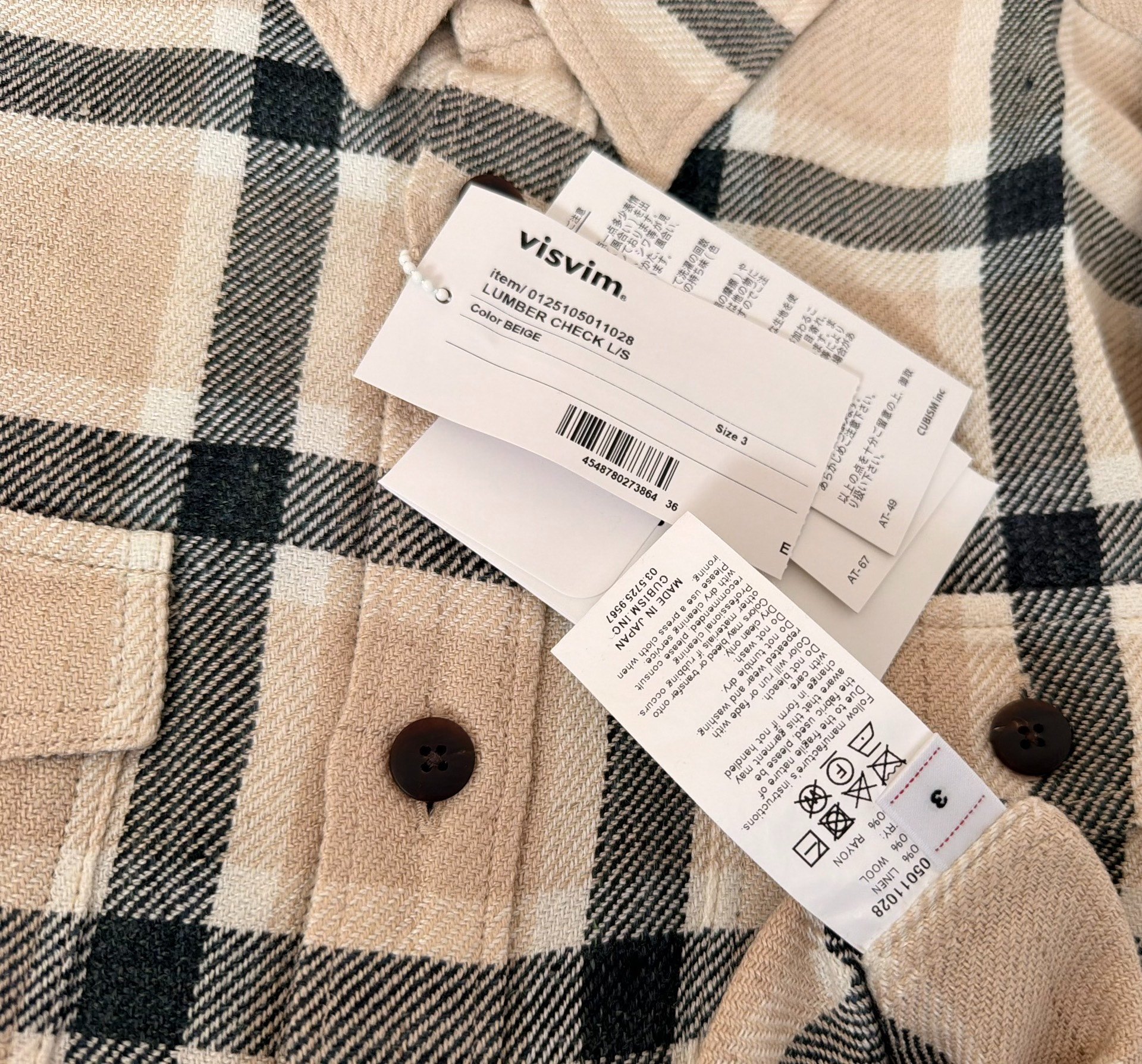 VISVIM Lumber Check L/S Shirt — back