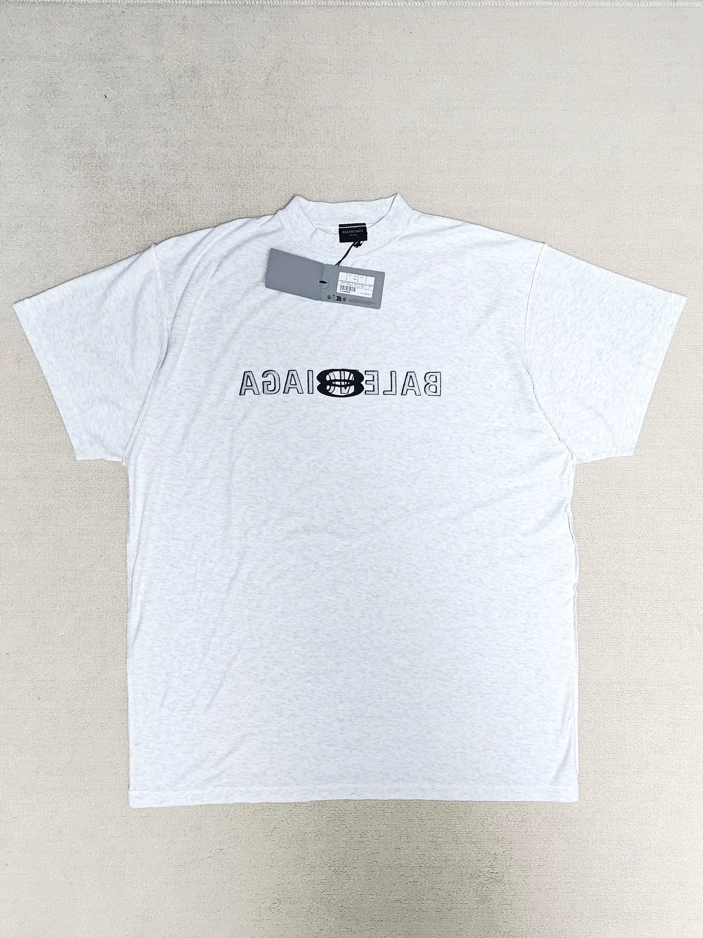 Balenciaga 24SS Mirrored Logo Double Ring T-Shirt