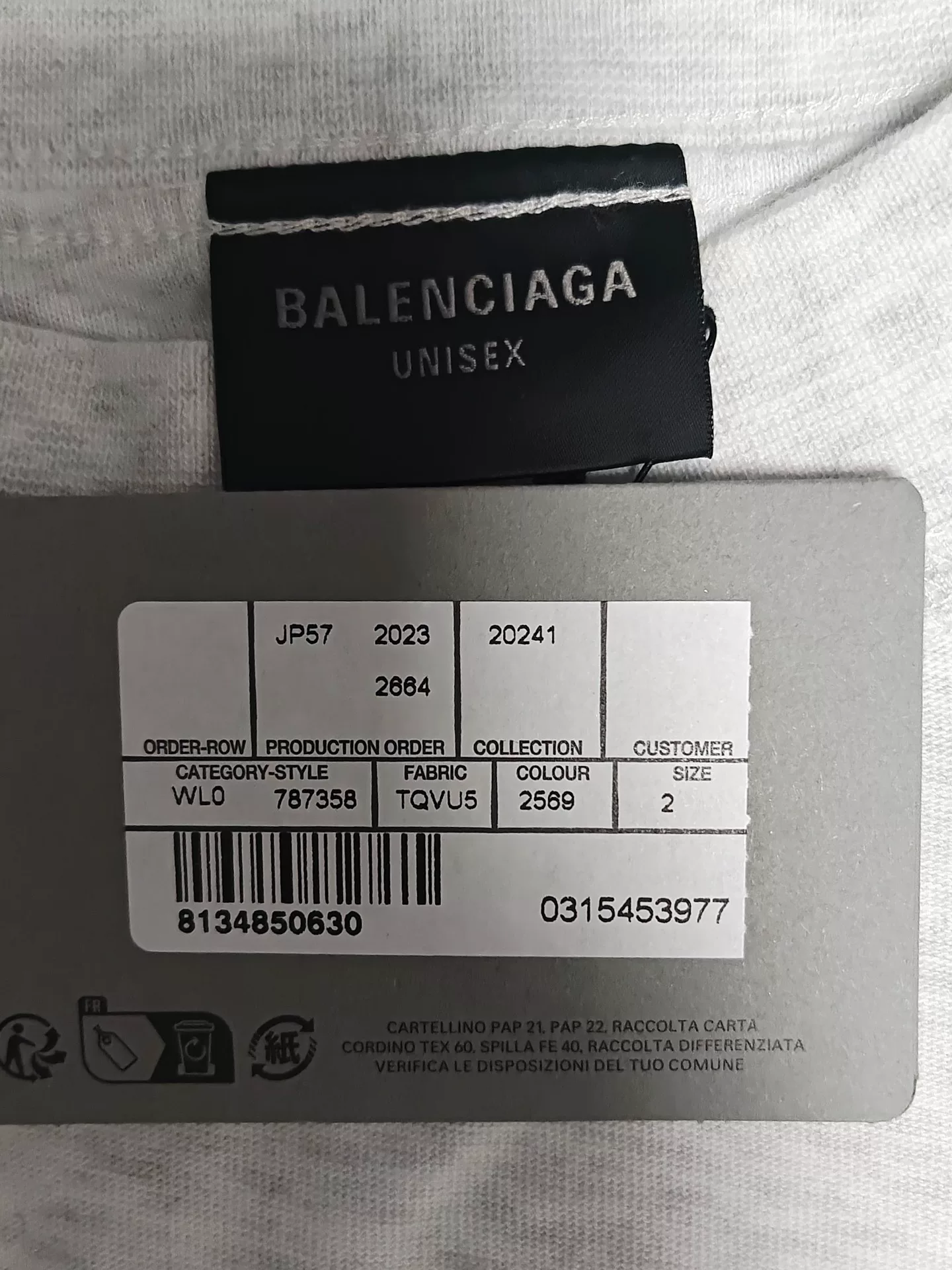 Balenciaga 24SS Mirrored Logo Double Ring T-Shirt — label