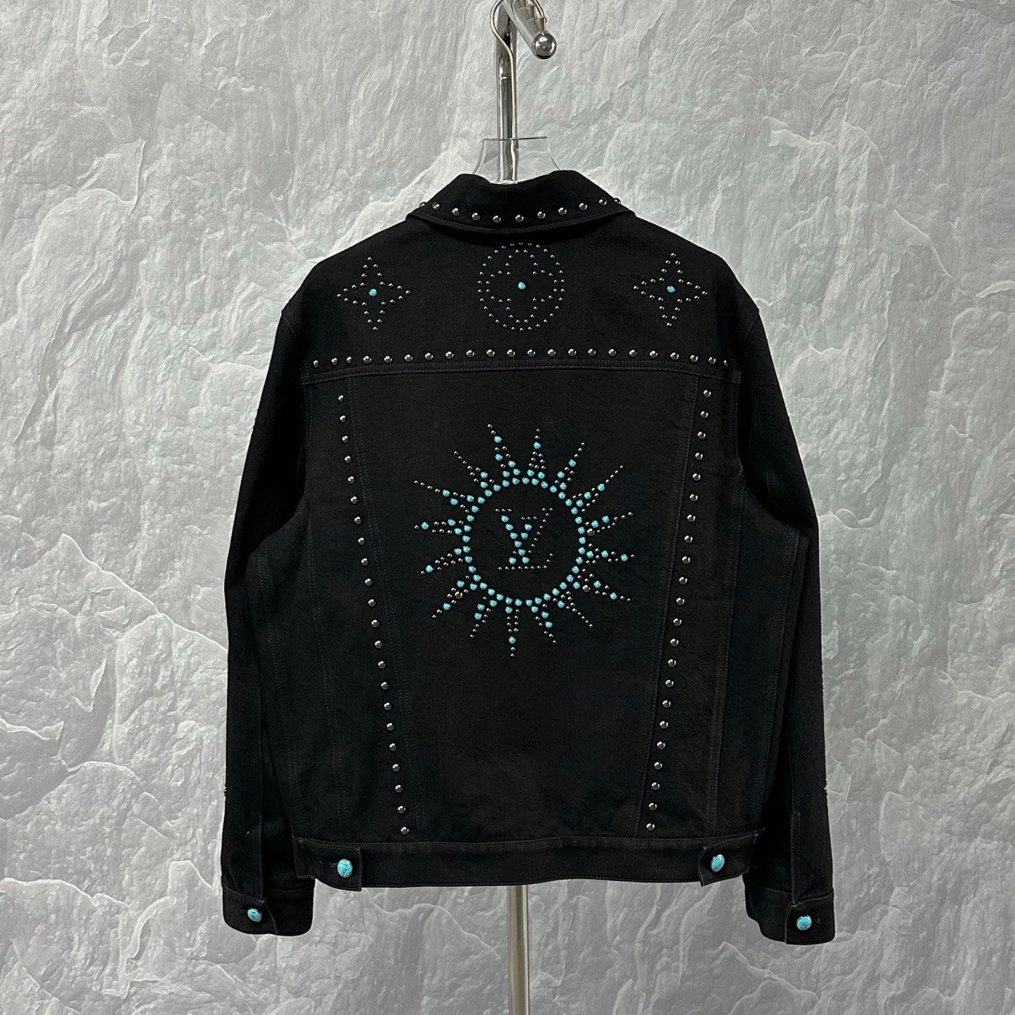 Louis Vuitton Turquoise Rivet Denim Jacket — back