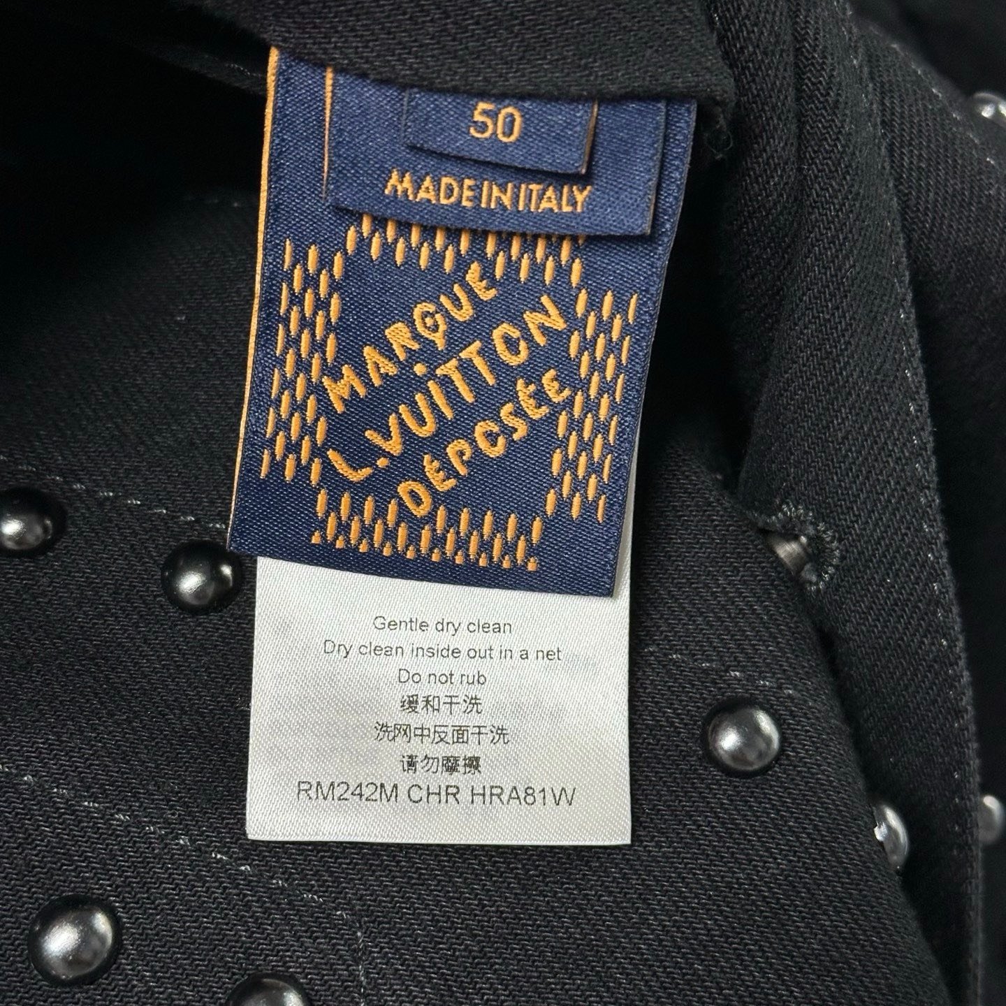 Louis Vuitton Turquoise Rivet Denim Jacket — label