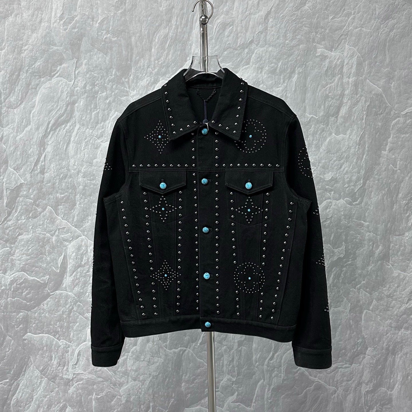 Louis Vuitton Turquoise Rivet Denim Jacket