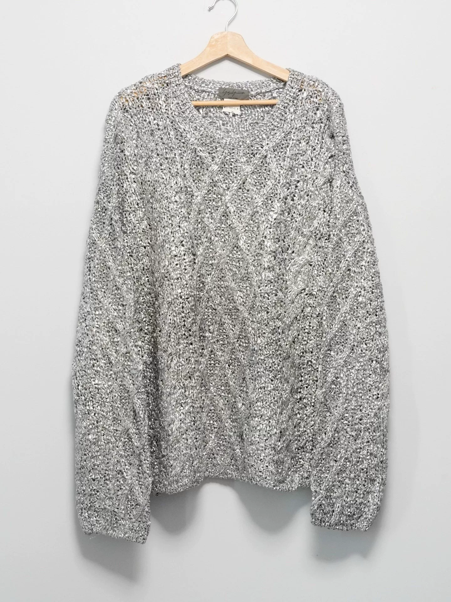 Yohji Yamamoto 80s Sparkly Cable-Knit Sweater