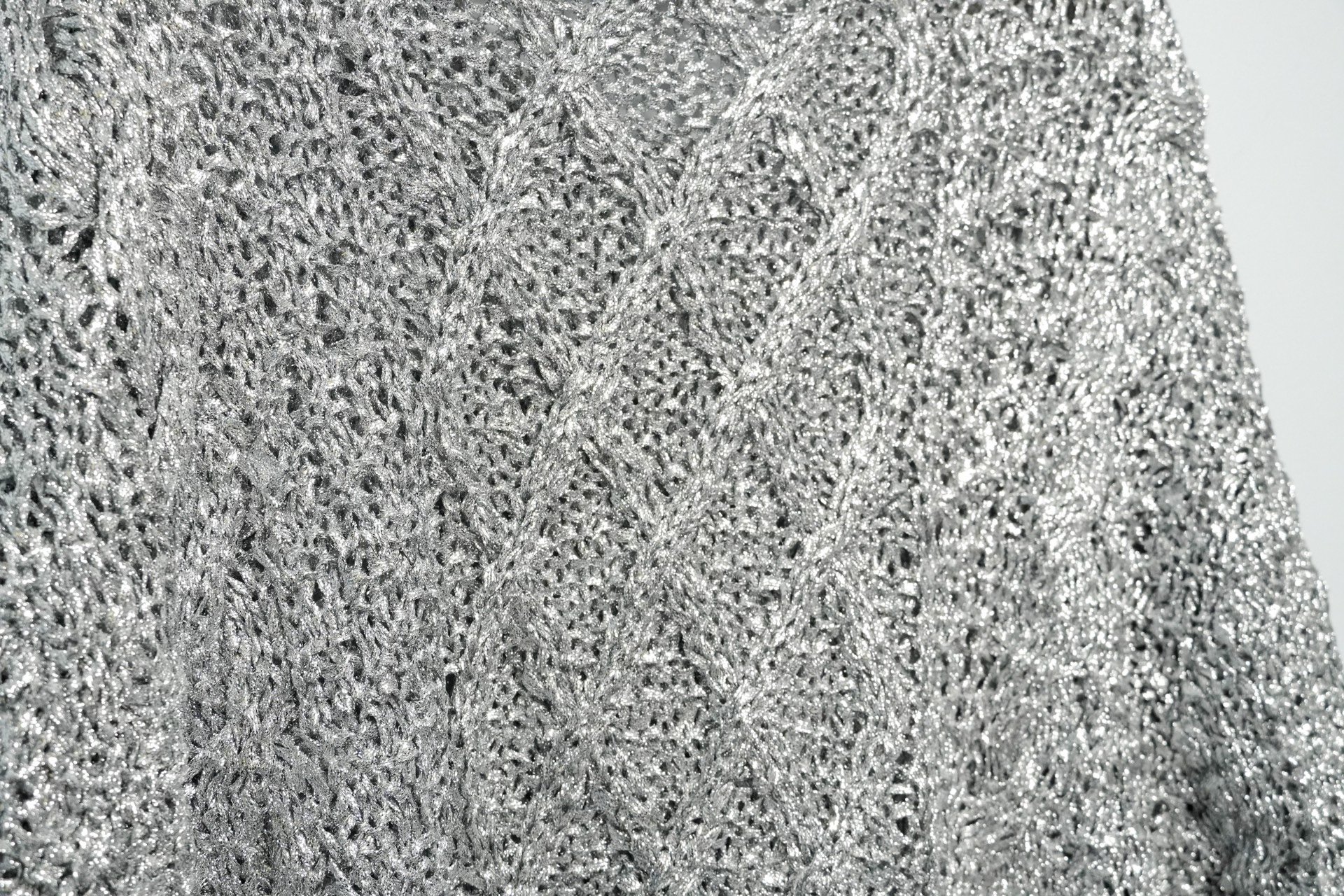 Yohji Yamamoto 80s Sparkly Cable-Knit Sweater — label