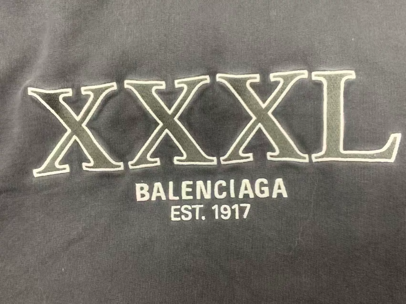 Balenciaga Black White Print Oversized Hoodie — detail