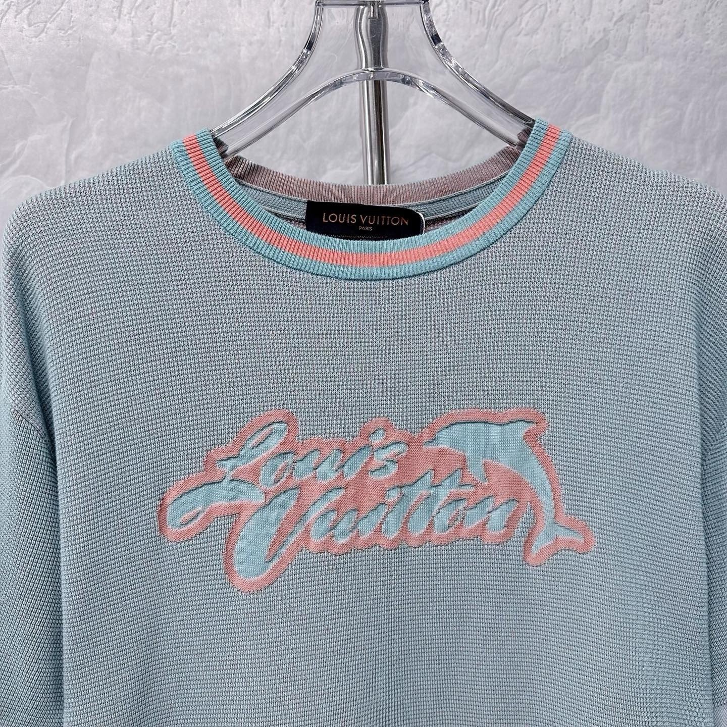 Louis Vuitton Dolphin Jacquard Striped Knit Tee — front