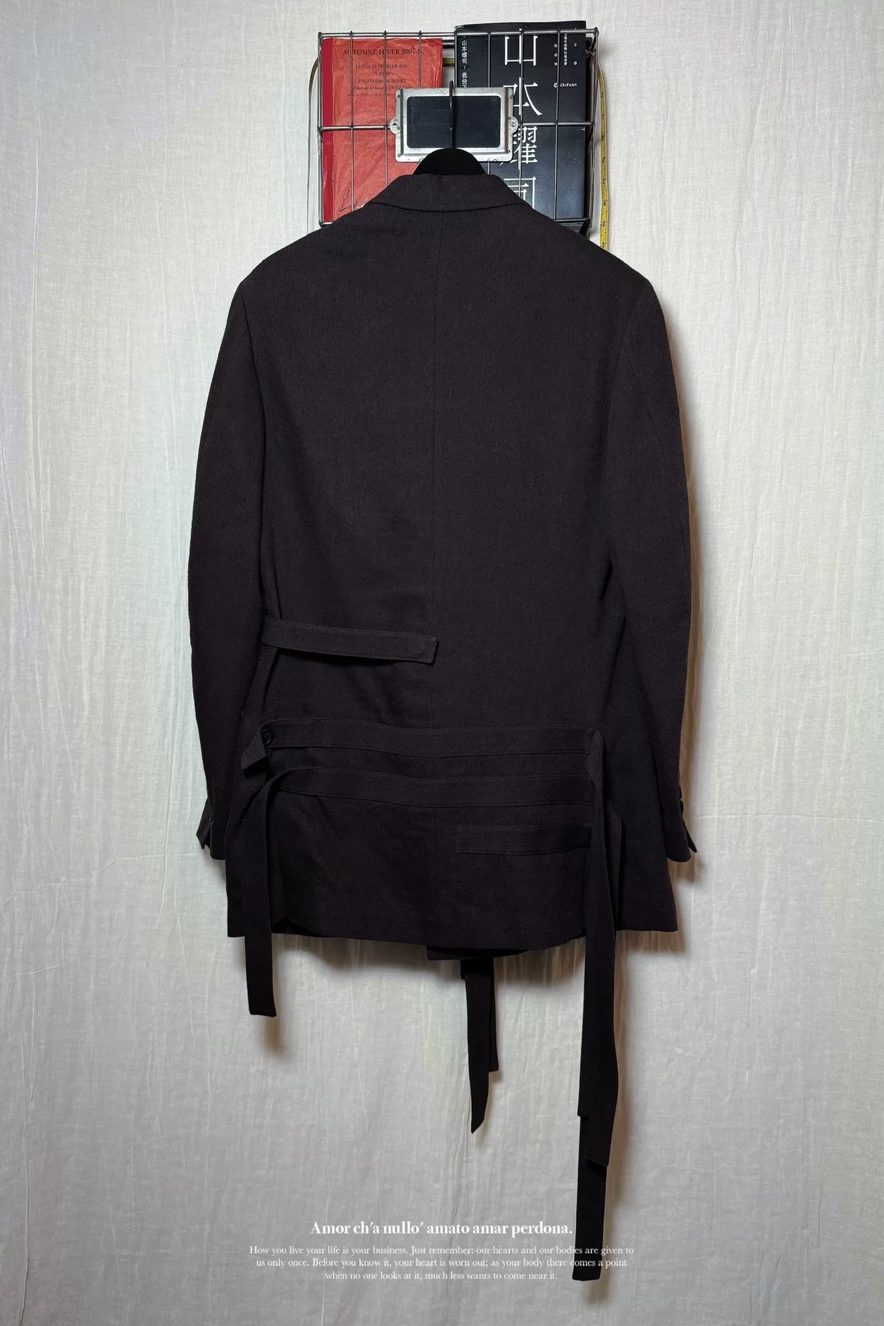 Yohji Yamamoto 23AW Brown Strap Blazer — label