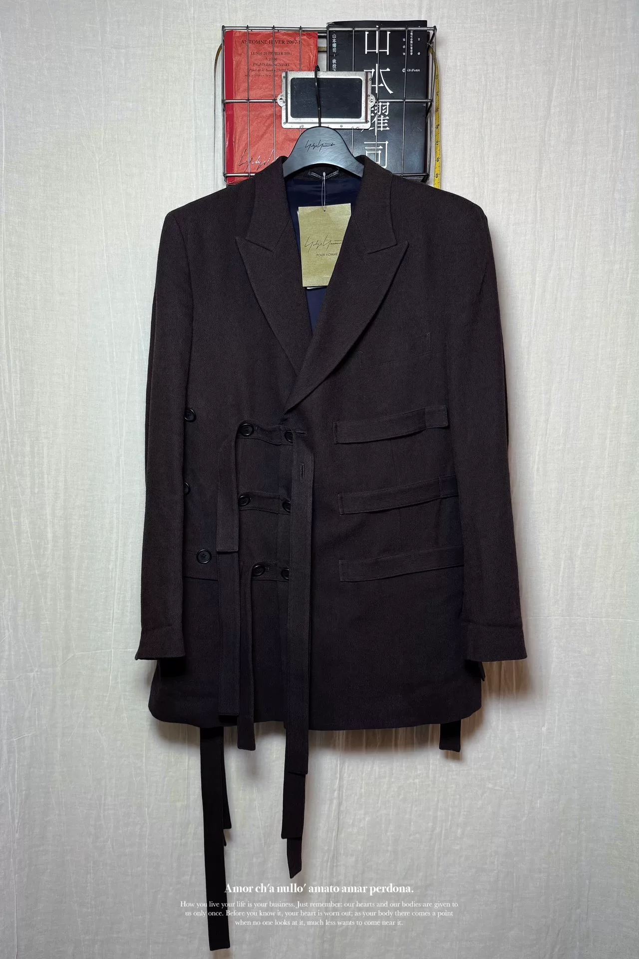 Yohji Yamamoto 23AW Brown Strap Blazer — back