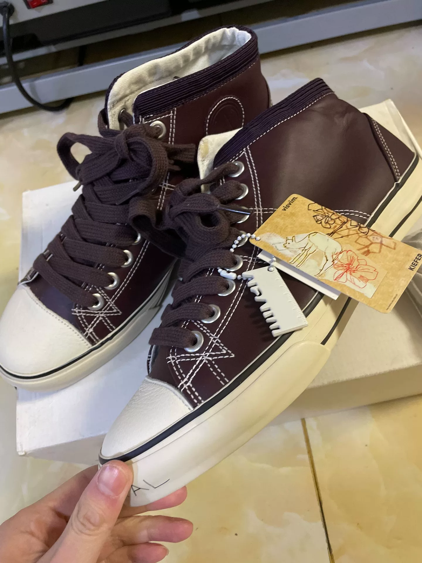 VISVIM KIEFER MID CYPHER Leather Mid-Top Sneakers